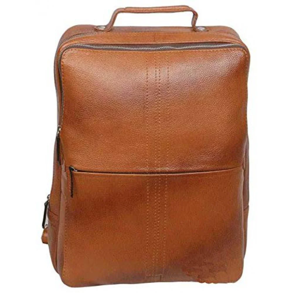 15 inch Leather Laptop Backpack - Tan