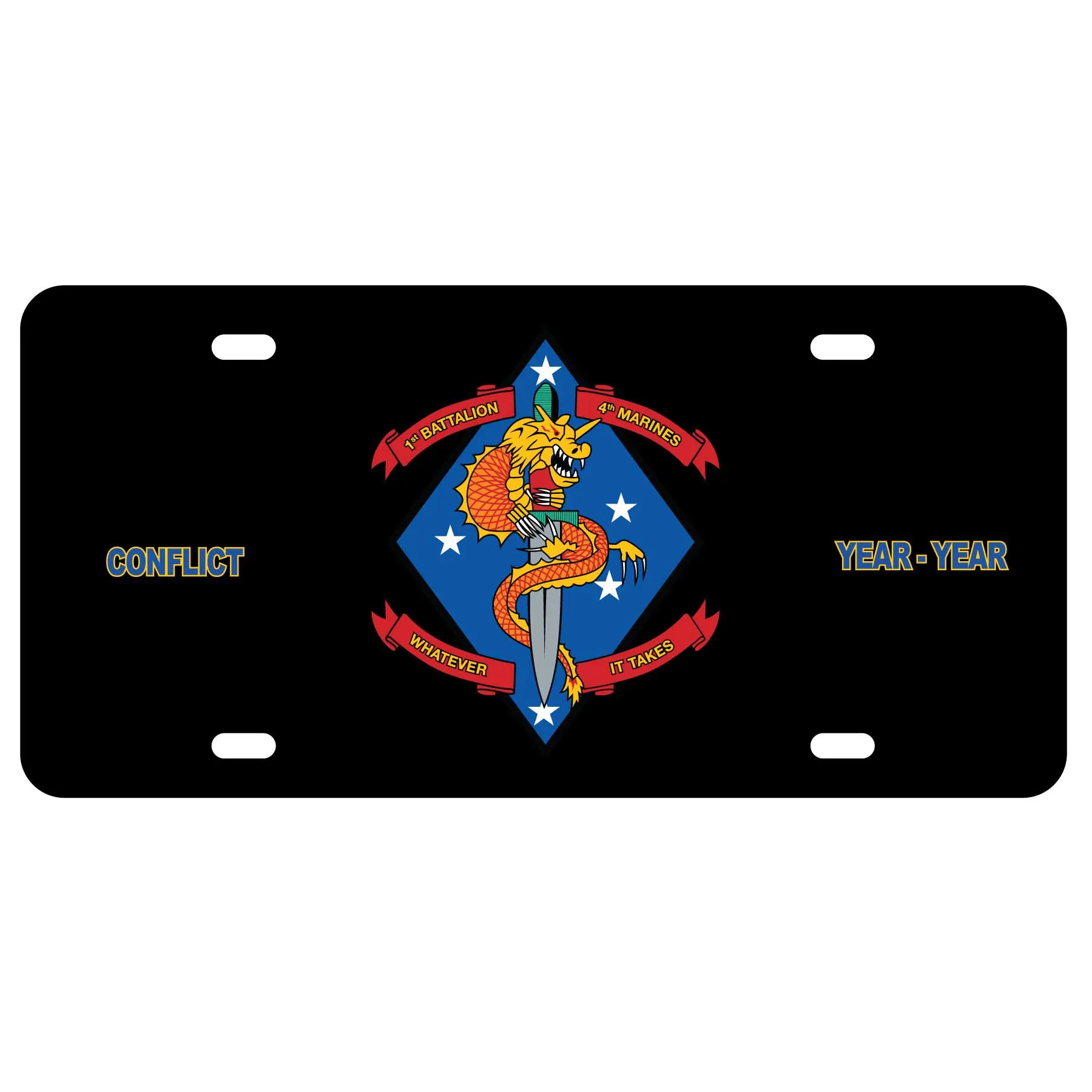 1st Battalion 4th Marines License Plate