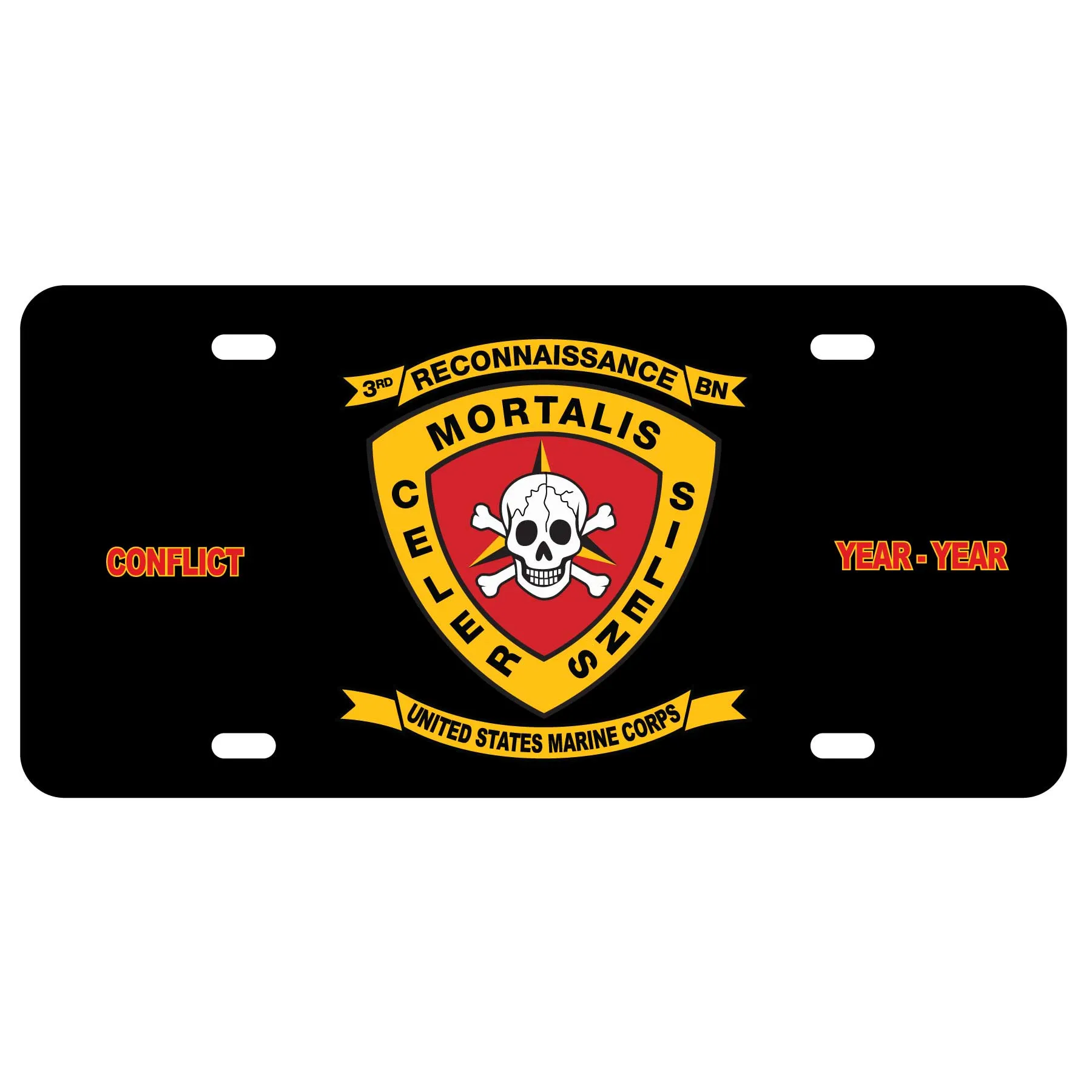 3rd Recon Battalion License Plate