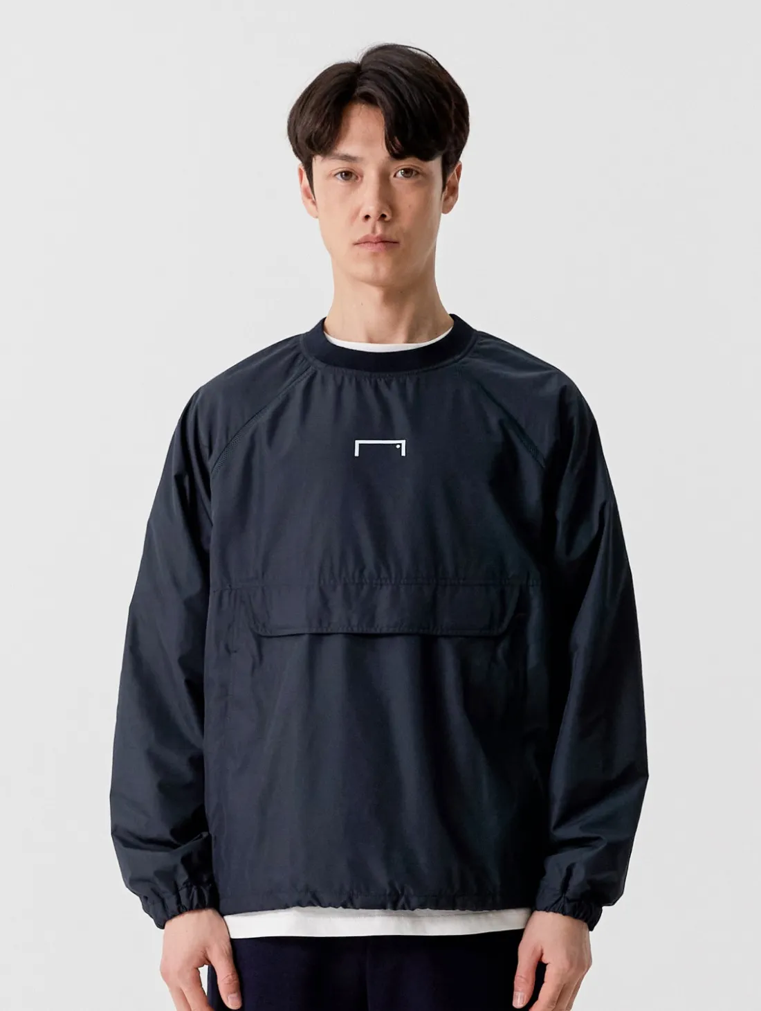 AIR THROUGH MESH LINED WIND PULLOVER-NAVY