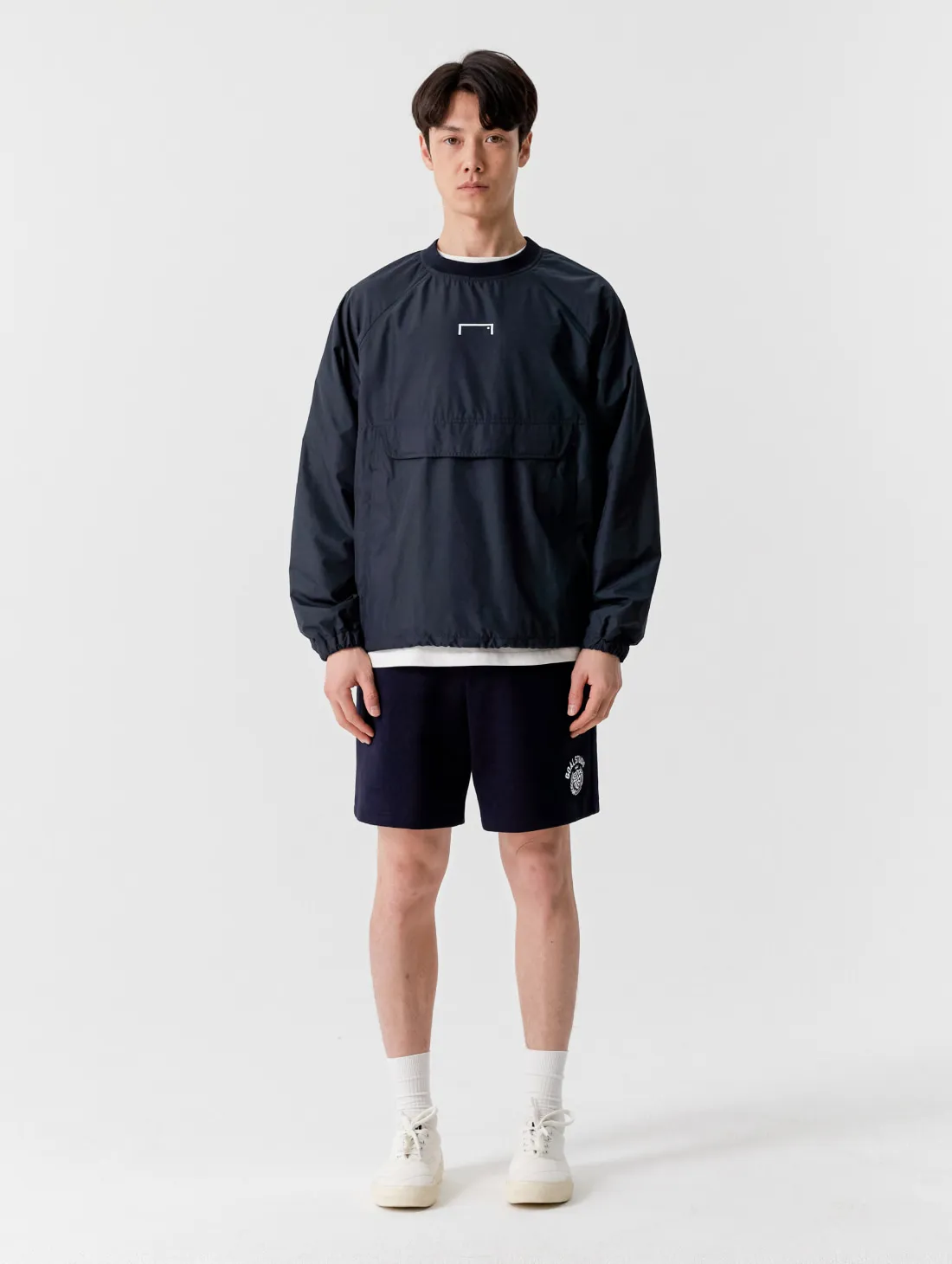 AIR THROUGH MESH LINED WIND PULLOVER-NAVY