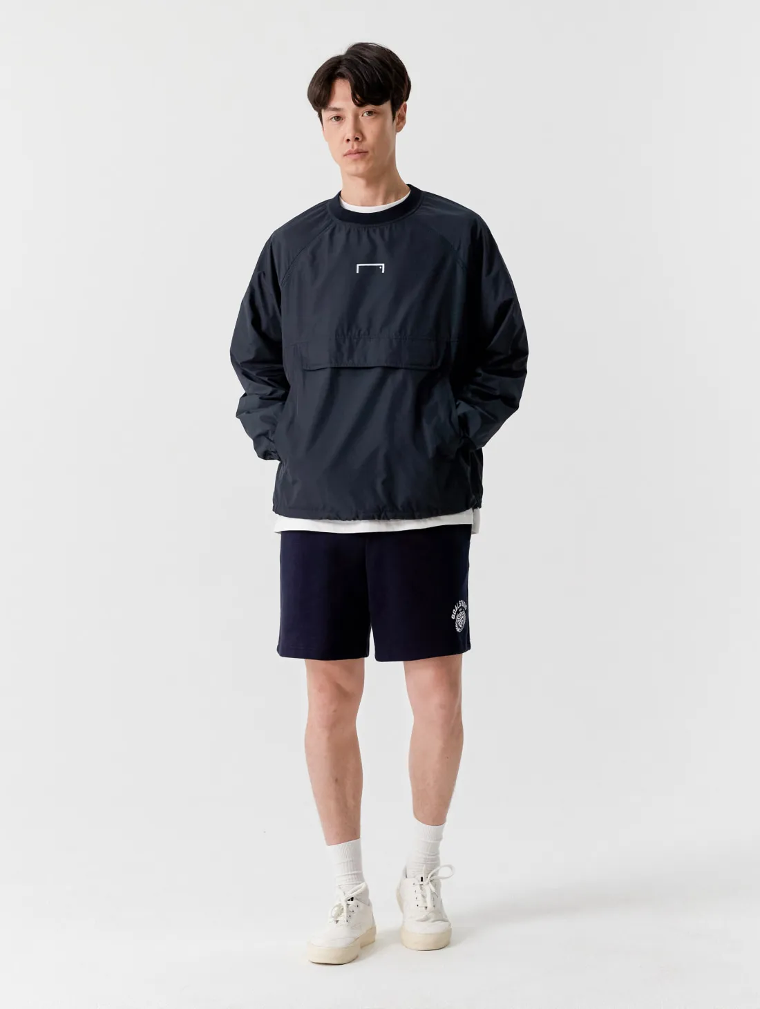 AIR THROUGH MESH LINED WIND PULLOVER-NAVY