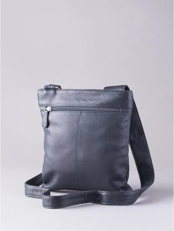 Allerdale Leather Cross Body Bag in Navy