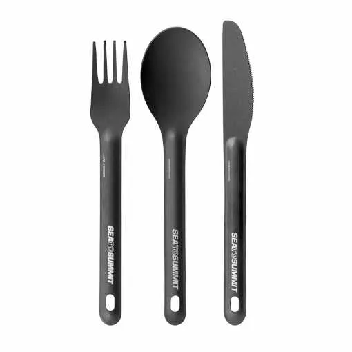 AlphaLight Cutlery Set - 3pc (Knife, Fork & Spoon) - Grey Anodised