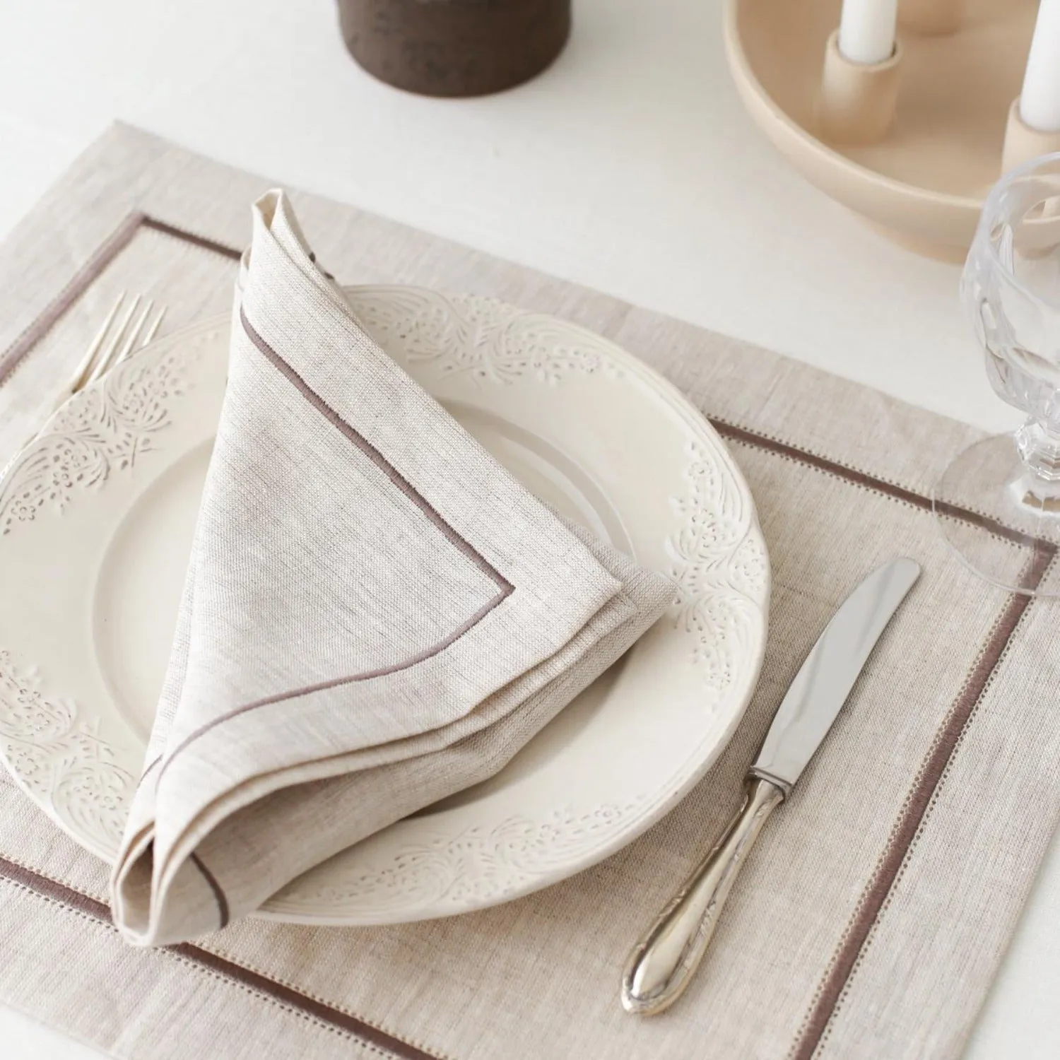 Antique Linen Napkins (Set of 2)