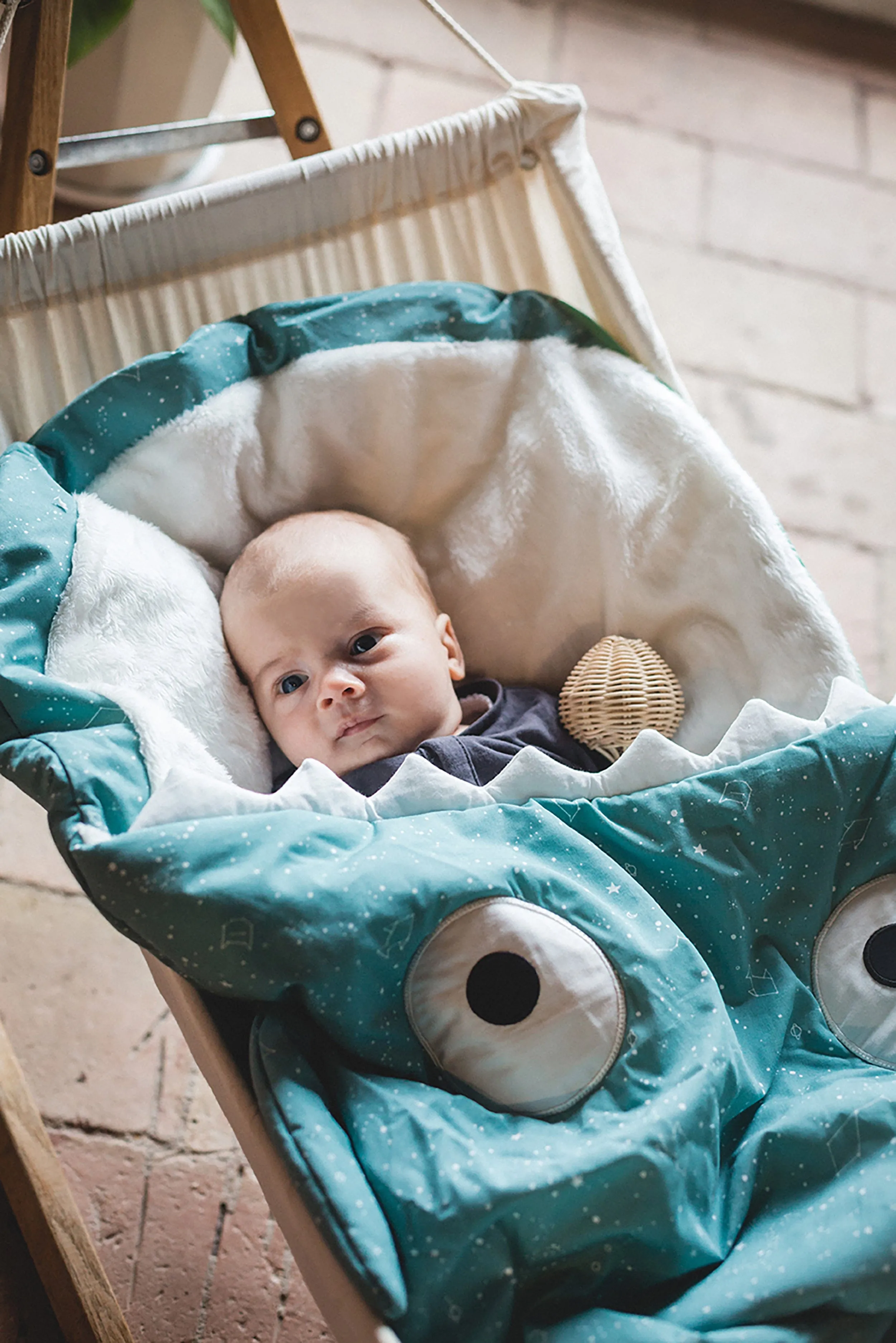 Baby Bites Baby Constellations Summer Shark Sleeping Bag in Turquoise