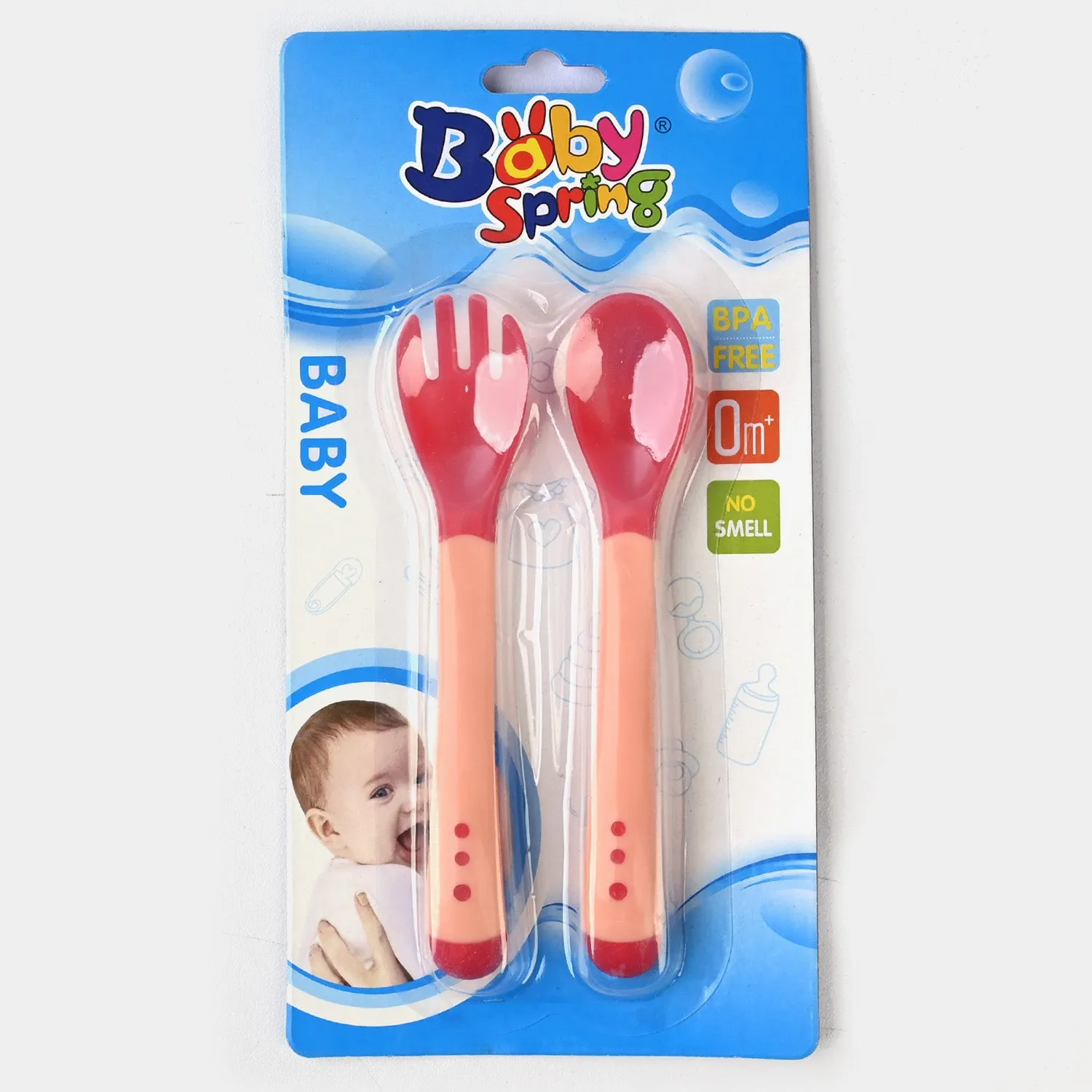 Baby Spring Spoon Fork Set-Peach