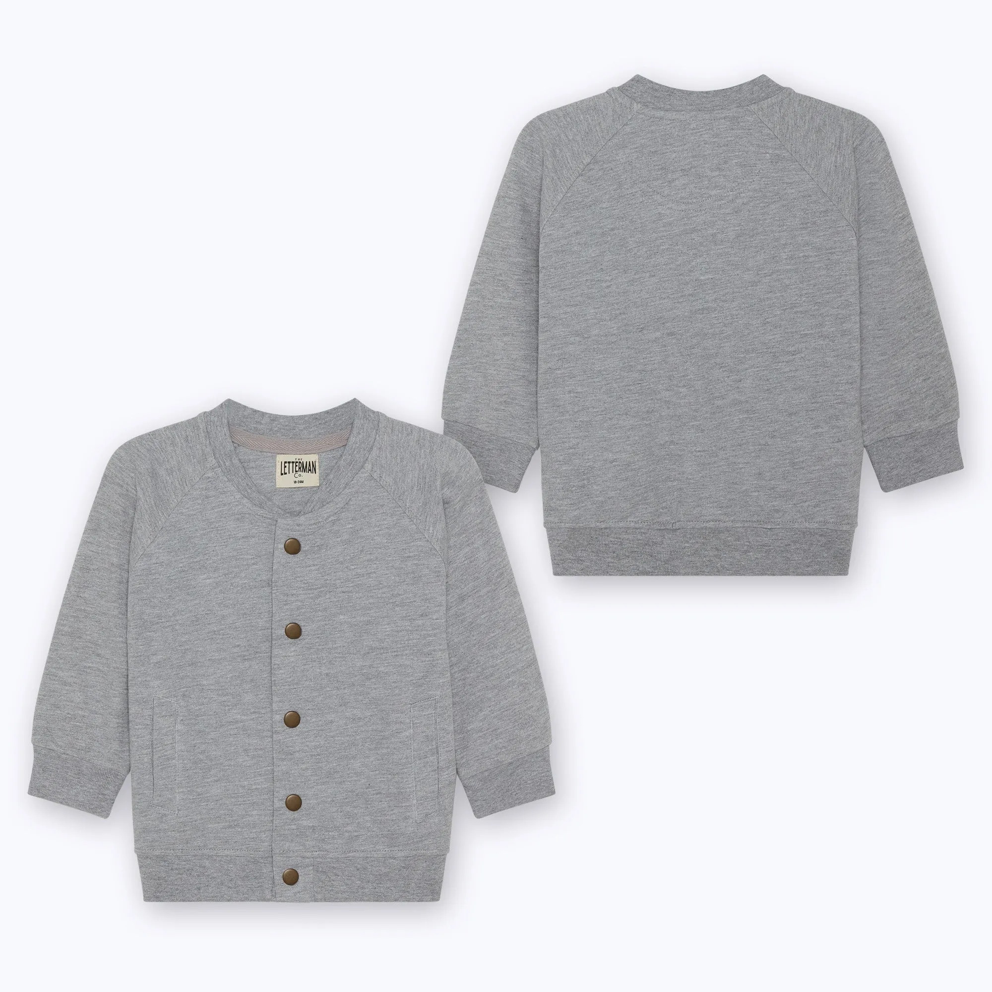 Baby Sweatshirt Varsity Jacket GREY MARL