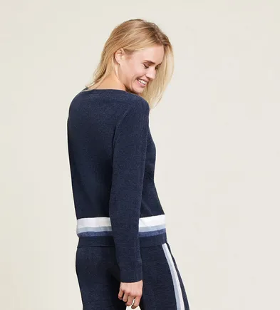 Barefoot Dreams CCUL Indigo Multi Stripe Pullover