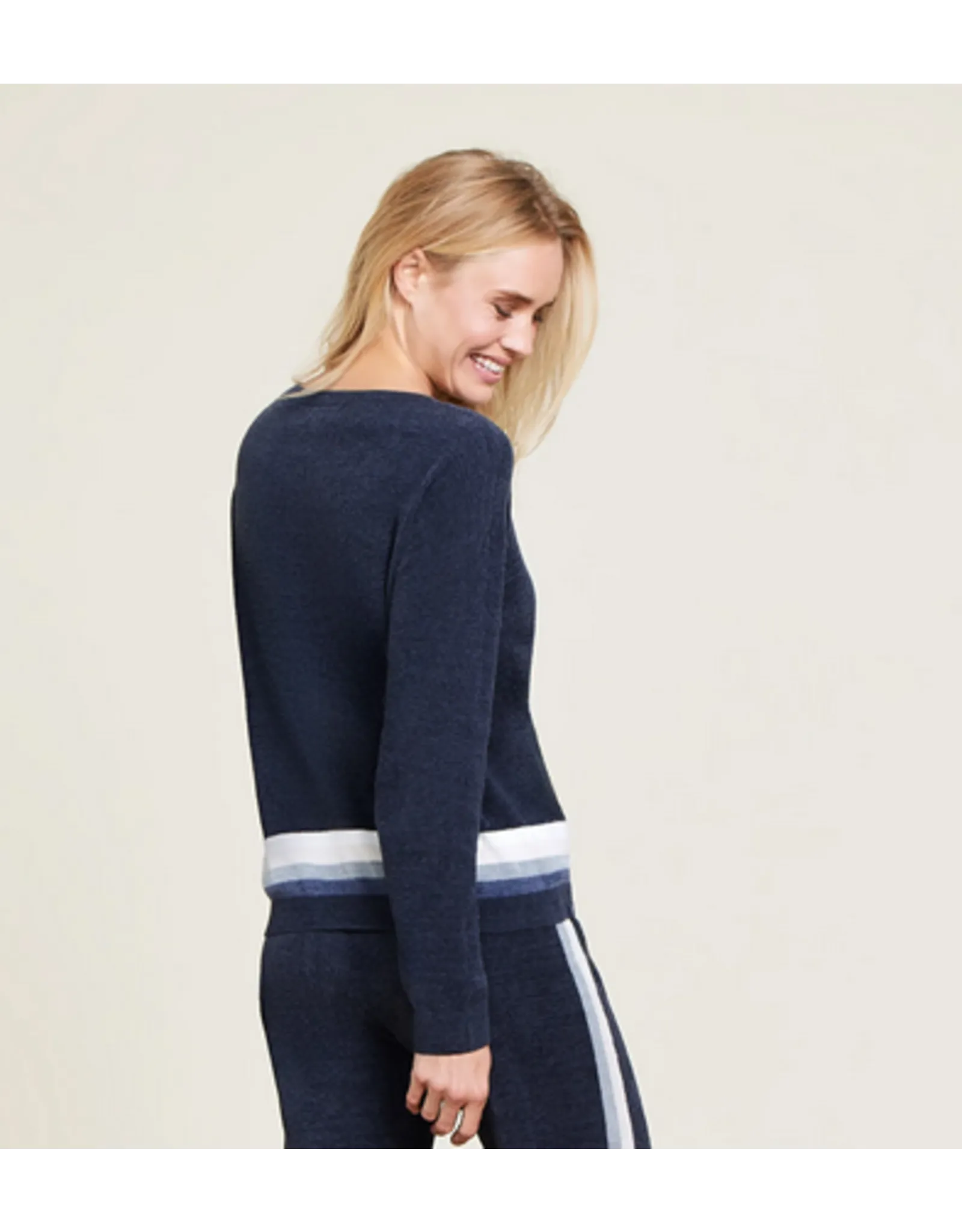 Barefoot Dreams CCUL Indigo Multi Stripe Pullover