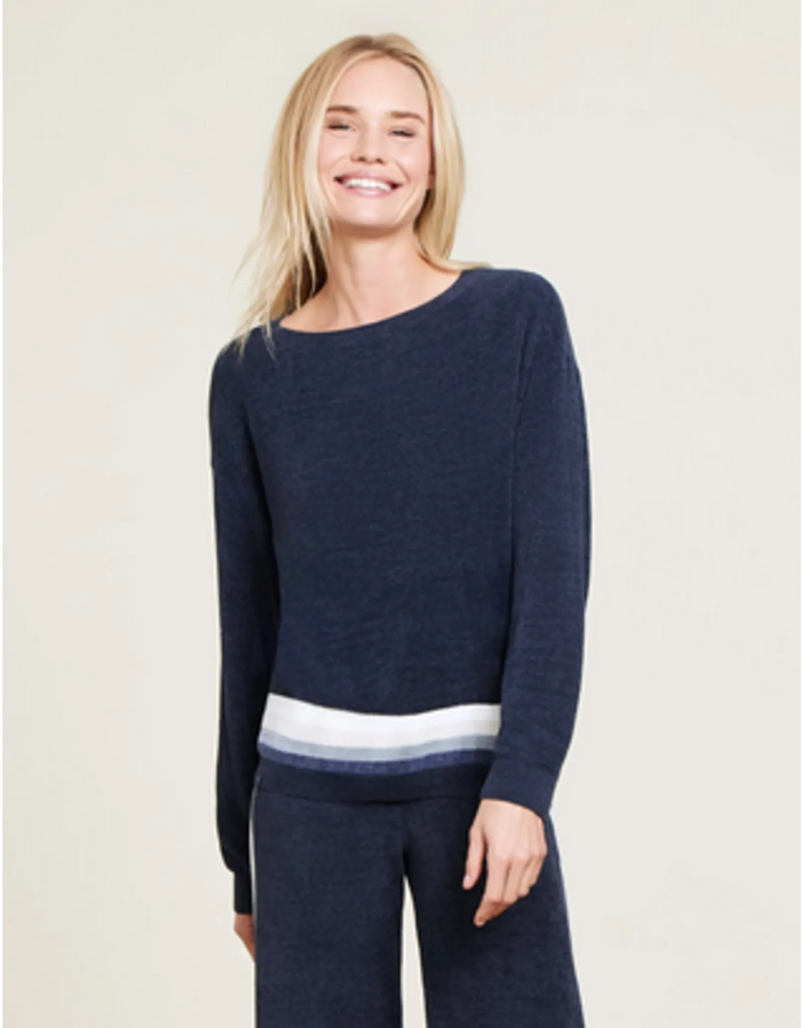 Barefoot Dreams CCUL Indigo Multi Stripe Pullover