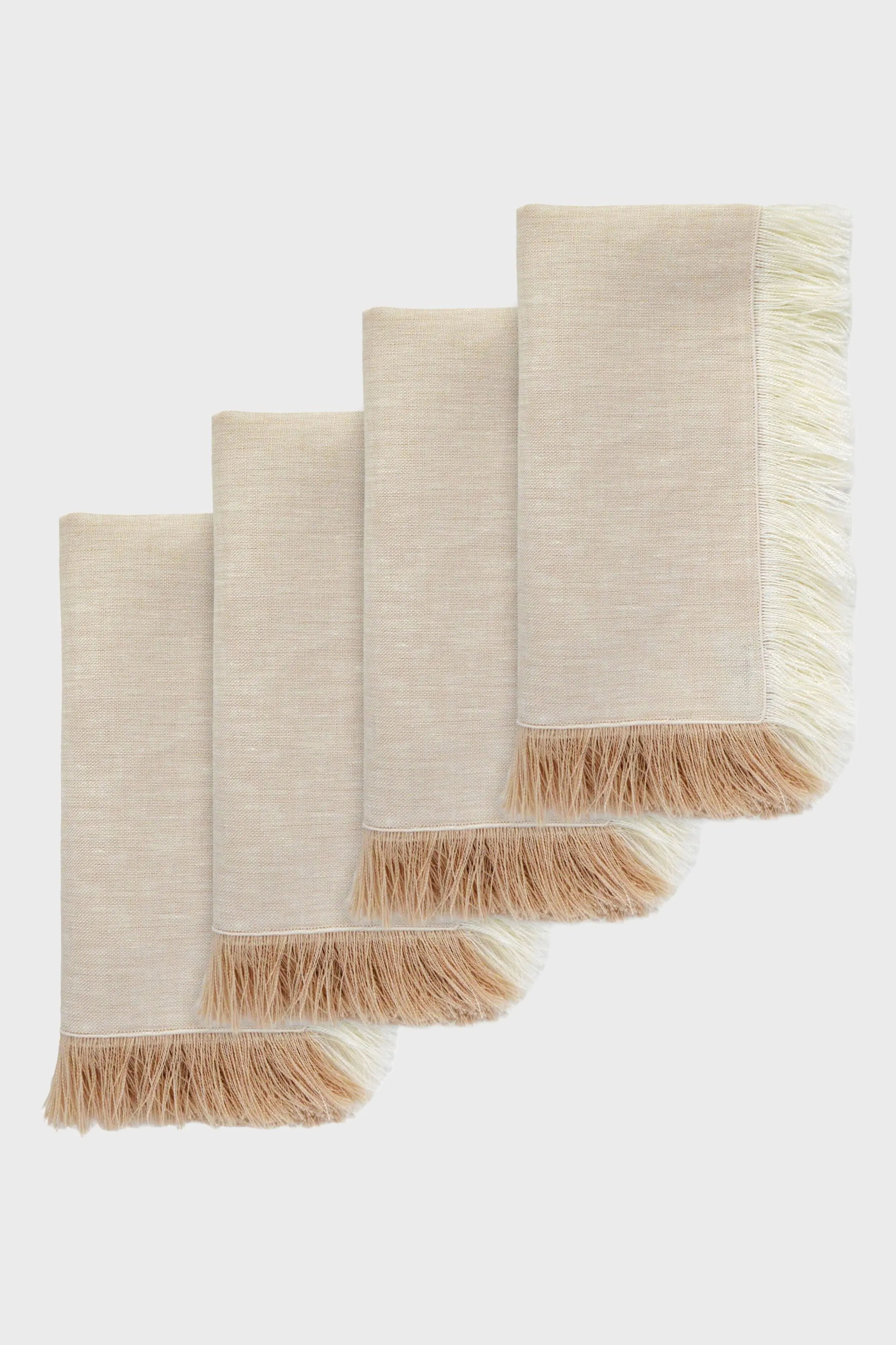 Beige Fringe Dinner Napkins (Set of 4)