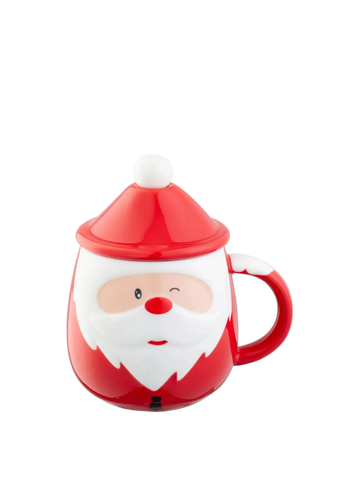 Belleek Living Santa Lidded Mug and Spoon Set, Red