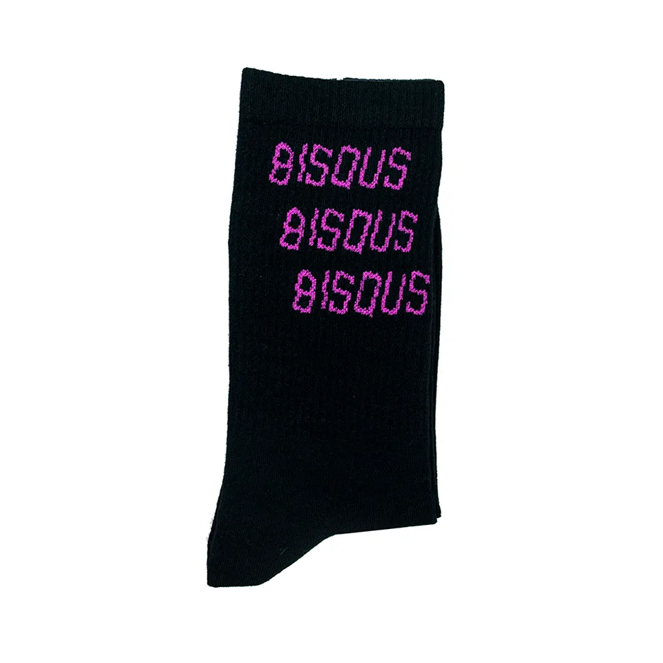 Bisous Skateboards - Bisous x3 Socks - Black w/ Pink