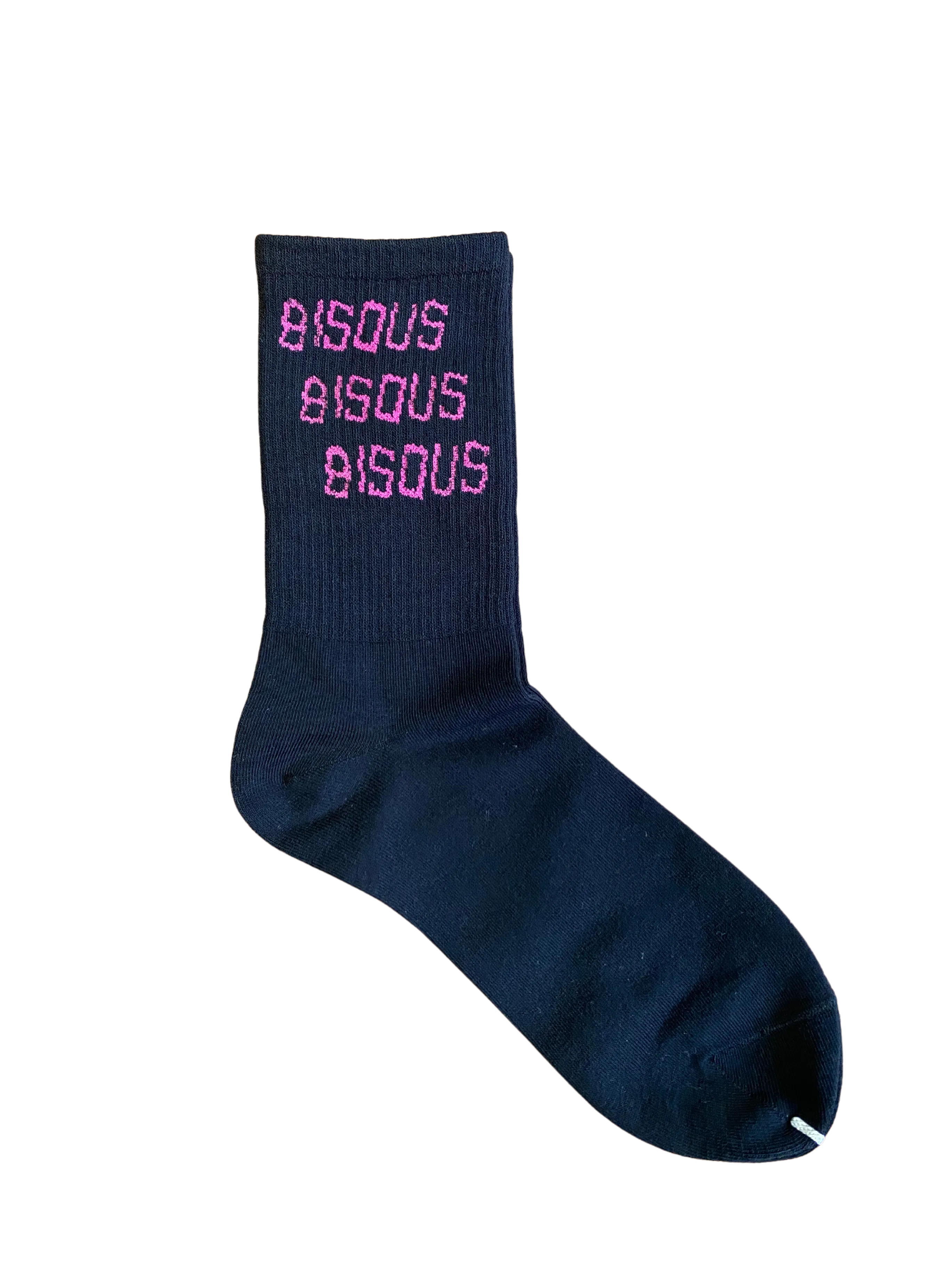 Bisous Skateboards - Bisous x3 Socks - Black w/ Pink