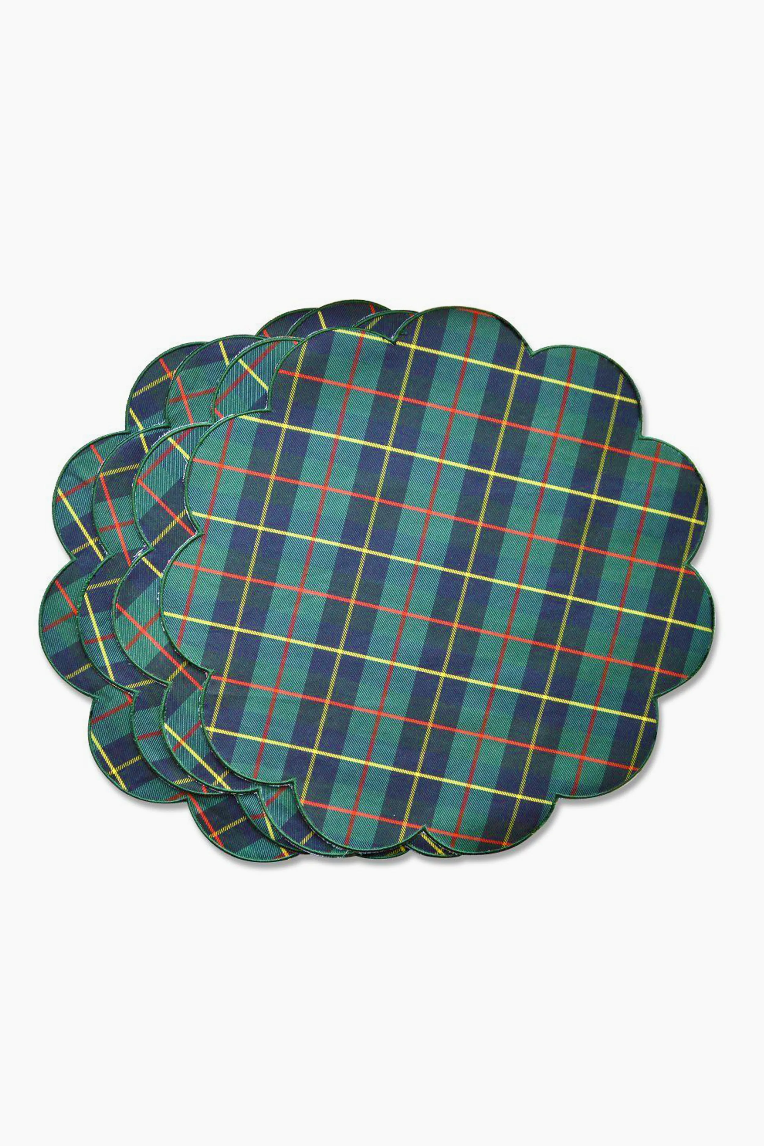 Blue Plaid Style Placemats Set Of 4