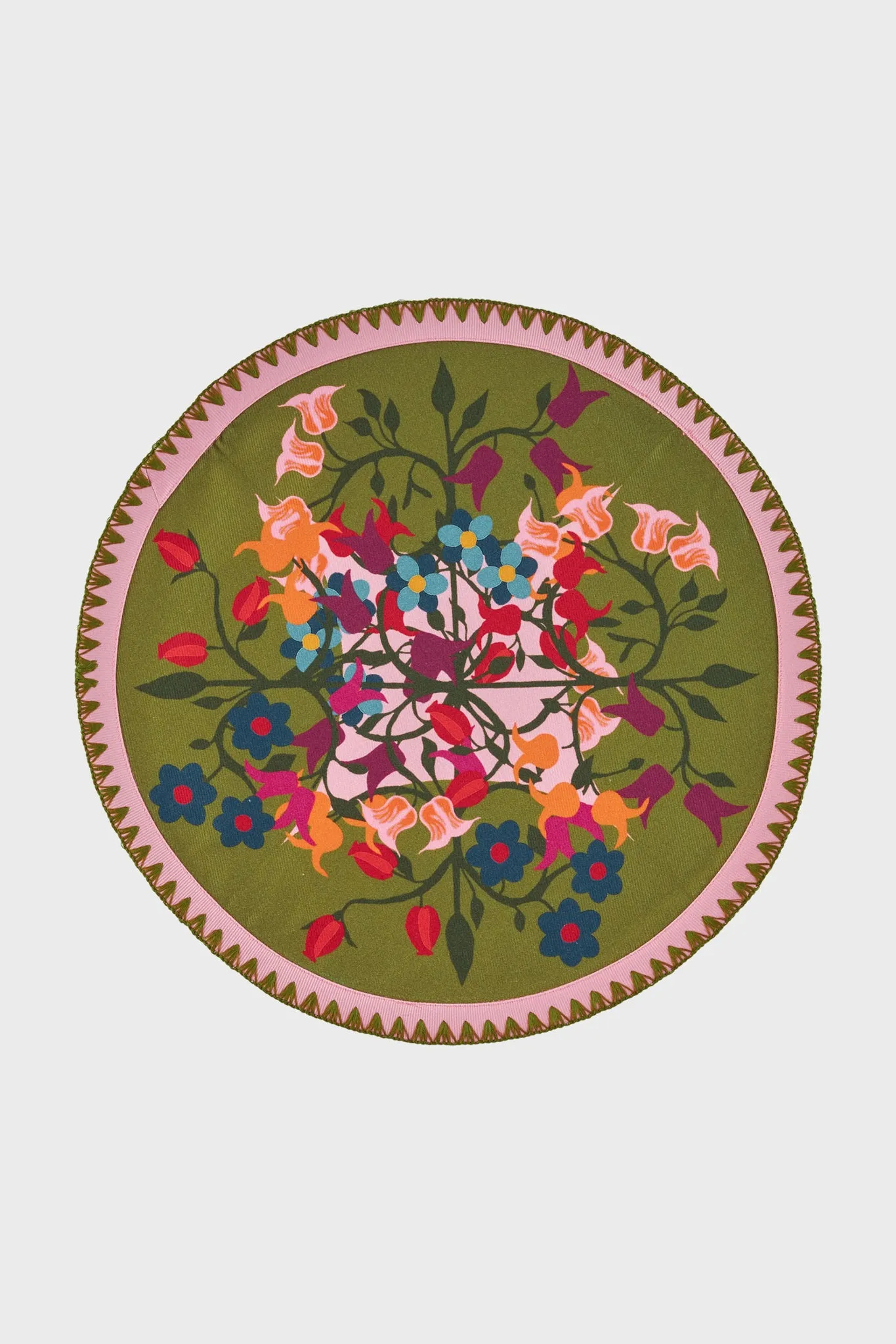 Blumen Green Round Placemats (Set of 6)