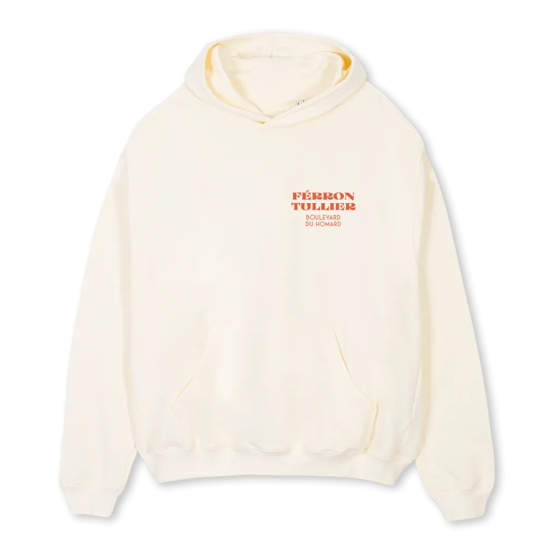 BOULEVARD DU HOMARD Cream Oversized Hoodie.