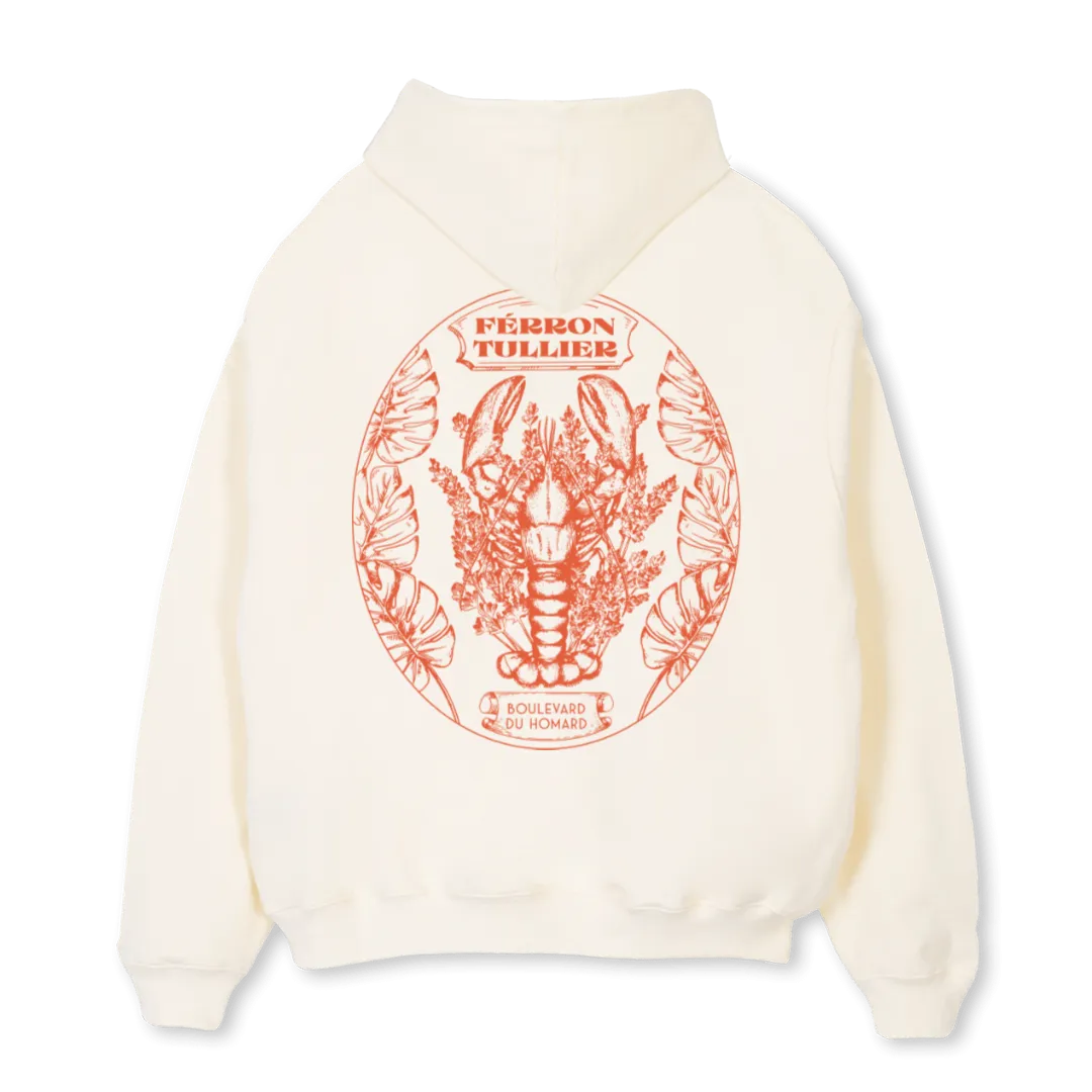 BOULEVARD DU HOMARD Cream Oversized Hoodie.