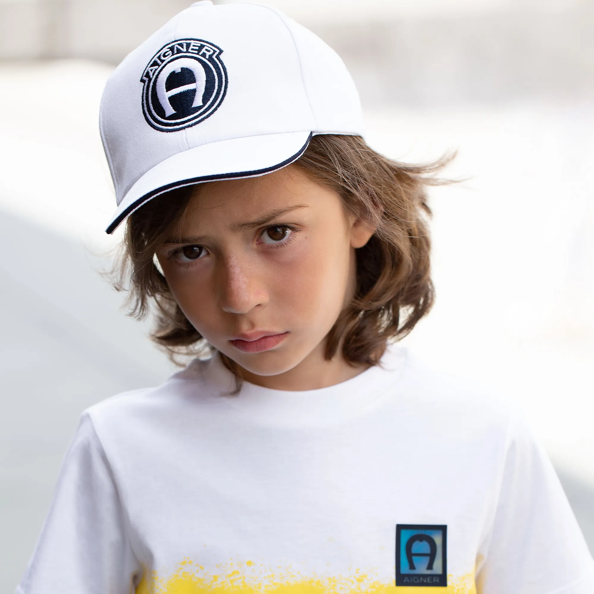 Boys White Cotton Cap