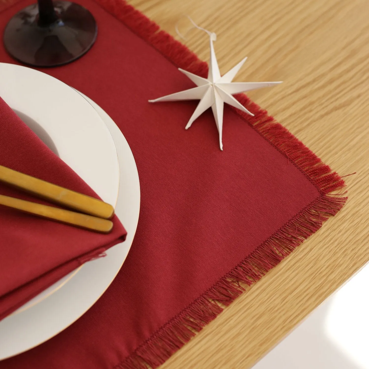 Burgundy Cotton Placemats (Set of 2)