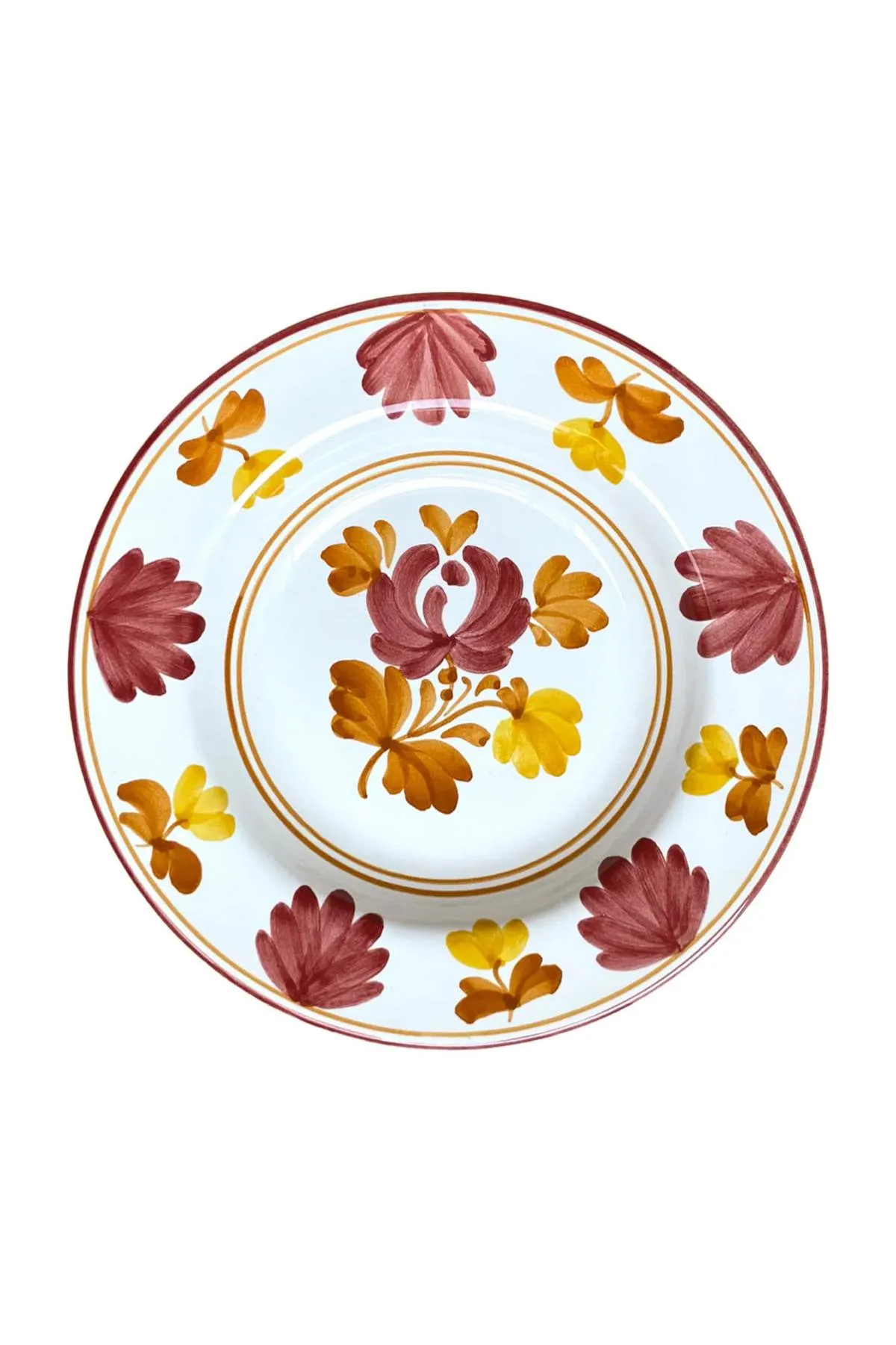 Cabana blossom soup plate DWSPL10BLO1D0701 YELLOW BURGUNDY