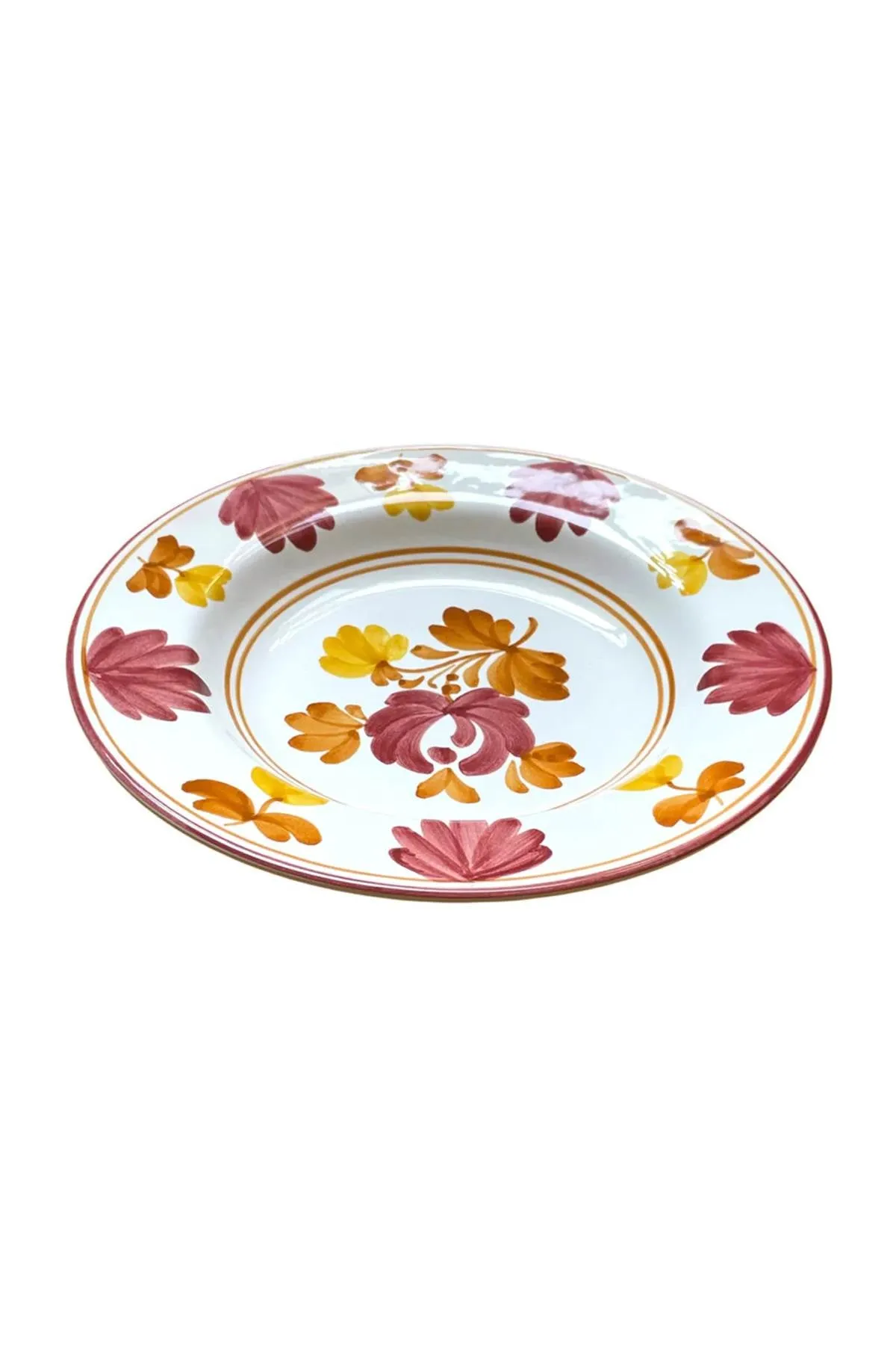 Cabana blossom soup plate DWSPL10BLO1D0701 YELLOW BURGUNDY