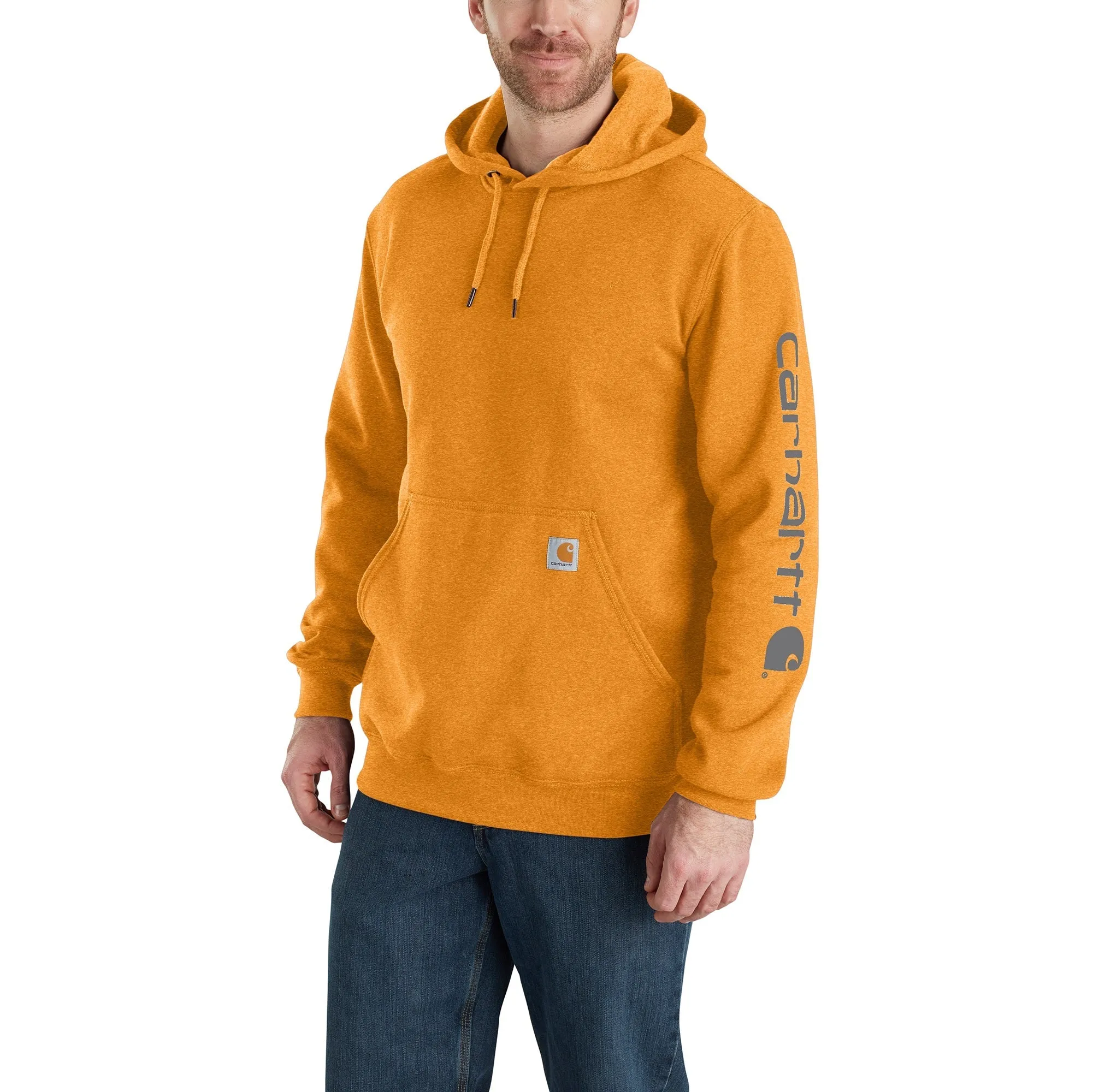 Carhartt Men's Signature Logo Hooded Pullover Sweatshirt