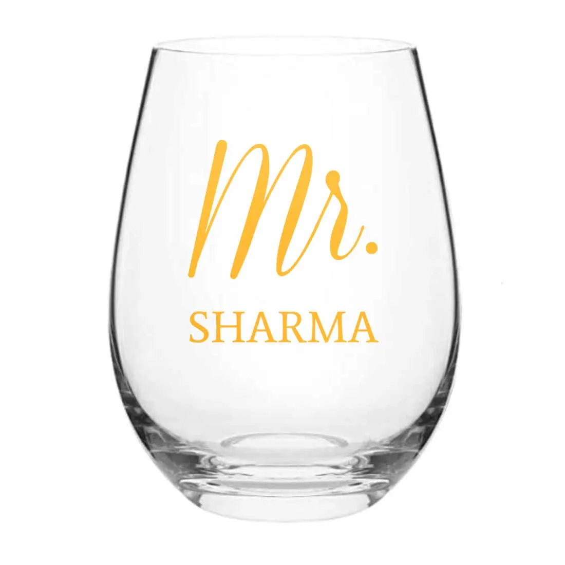 Classy Customized Whiskey Stemless Wine Glass Anniversary Gift for Husband - Mr