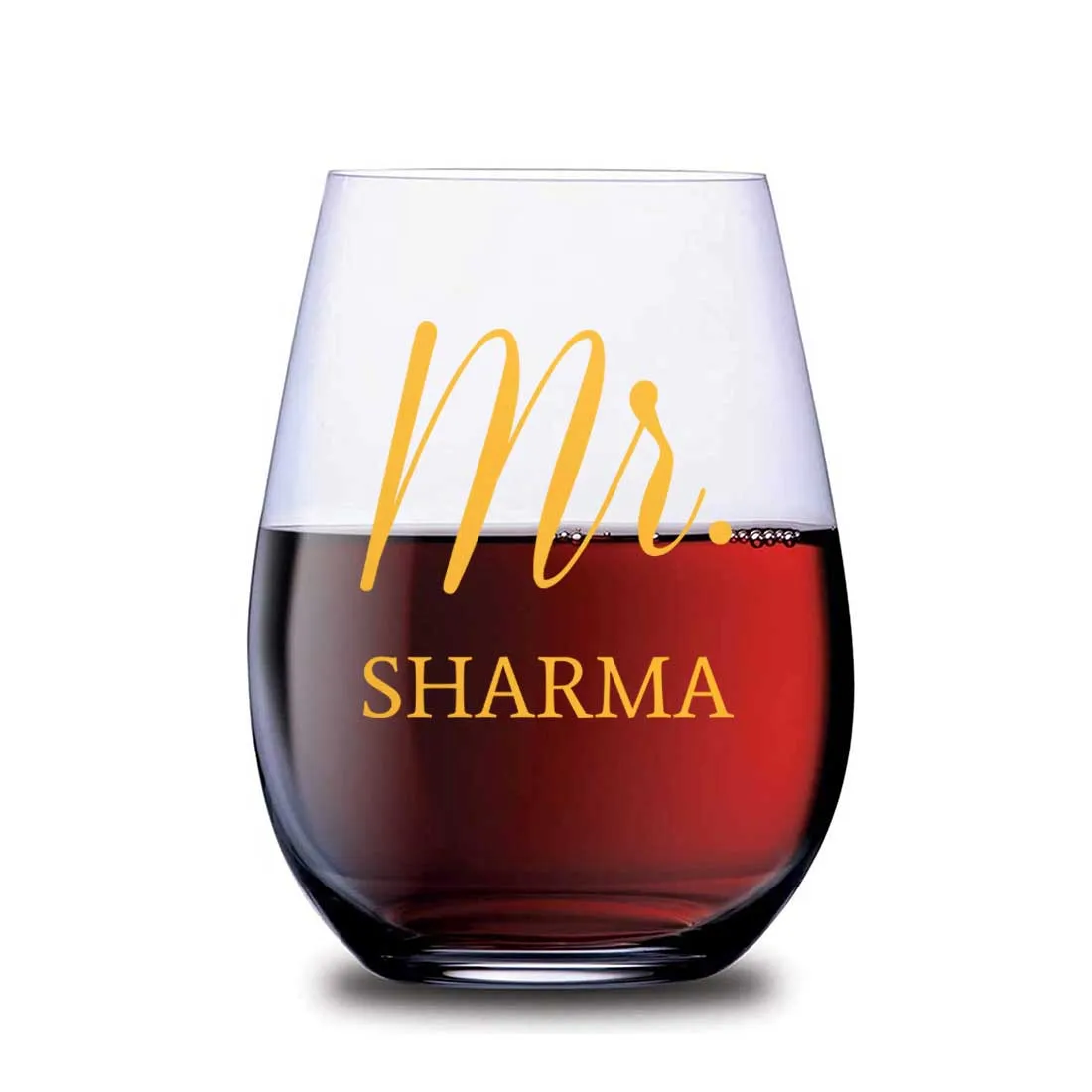 Classy Customized Whiskey Stemless Wine Glass Anniversary Gift for Husband - Mr