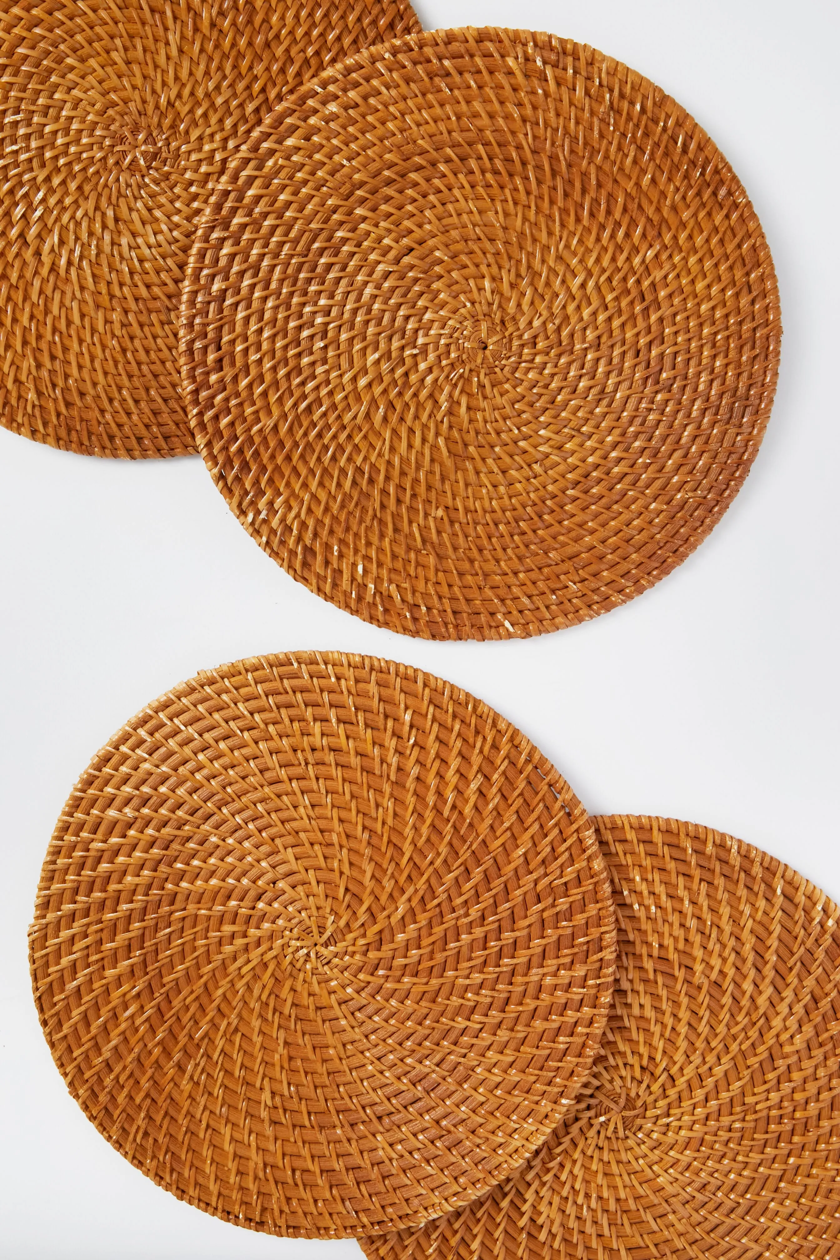 Cognac Rattan Woven Placemats (Set of 4)