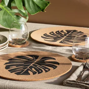 Cork Max Placemats | Monstera