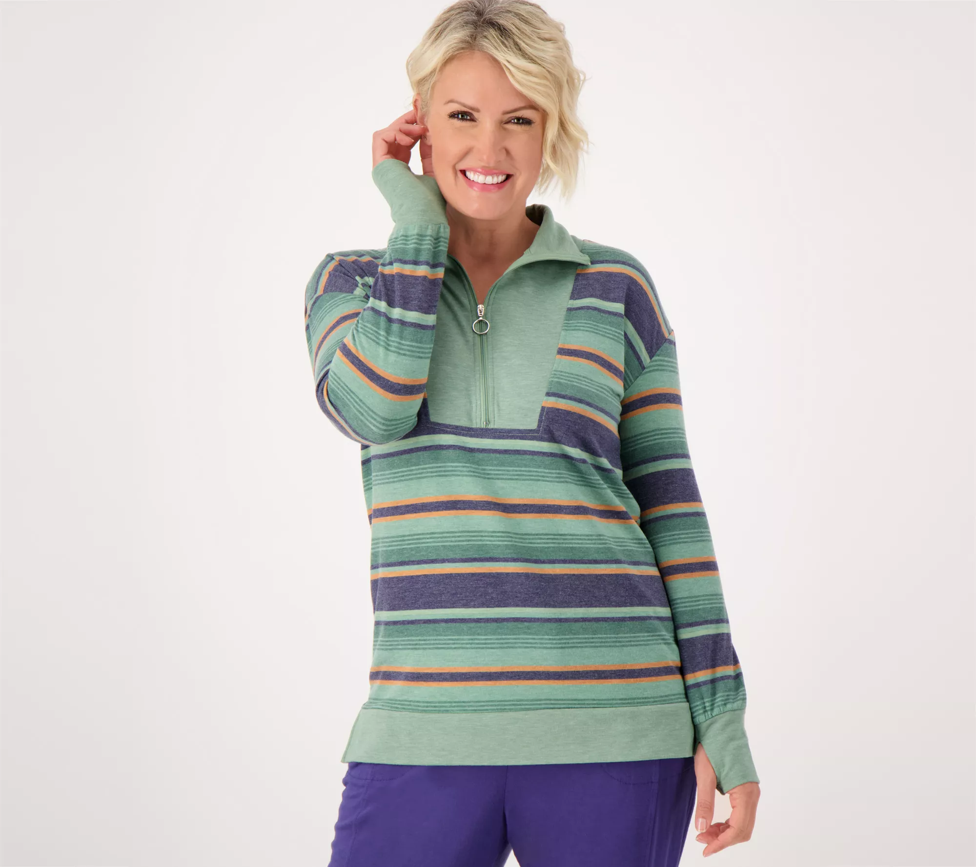 Cuddl Duds Comfortwear Half-Zip Henley Pullover