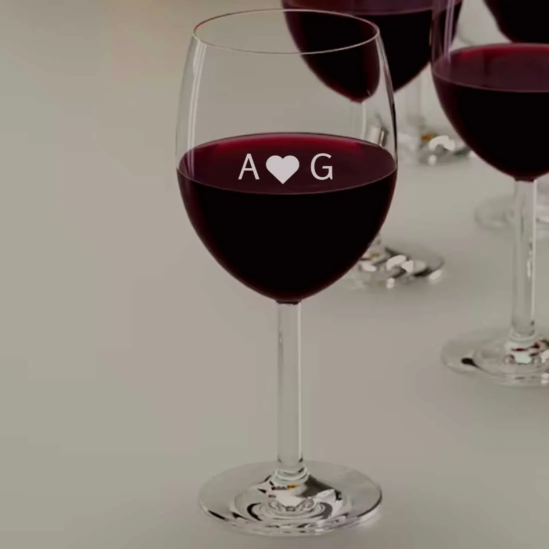 Customisable Wine Glass Engraved for You And Your Loved one - First Letter