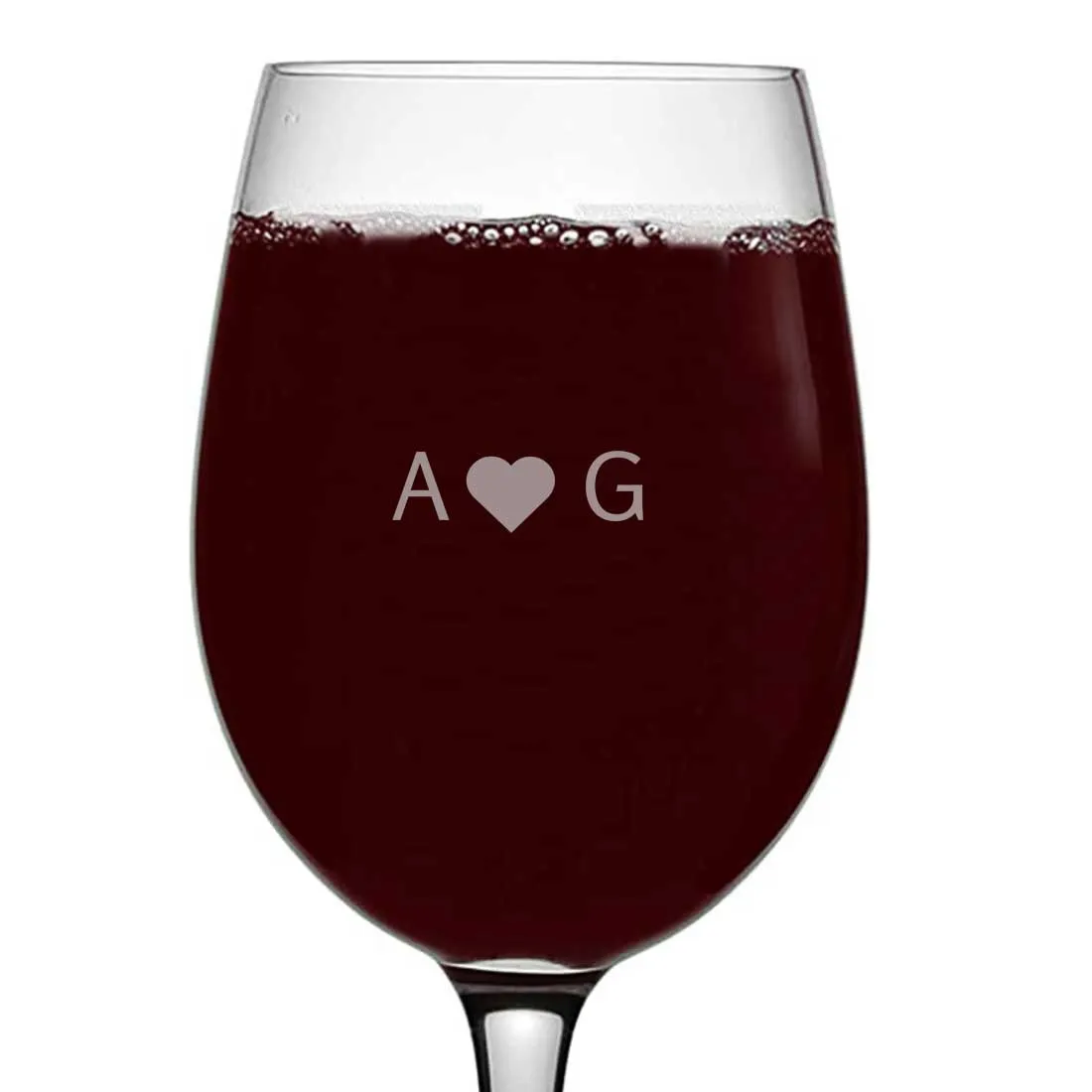 Customisable Wine Glass Engraved for You And Your Loved one - First Letter