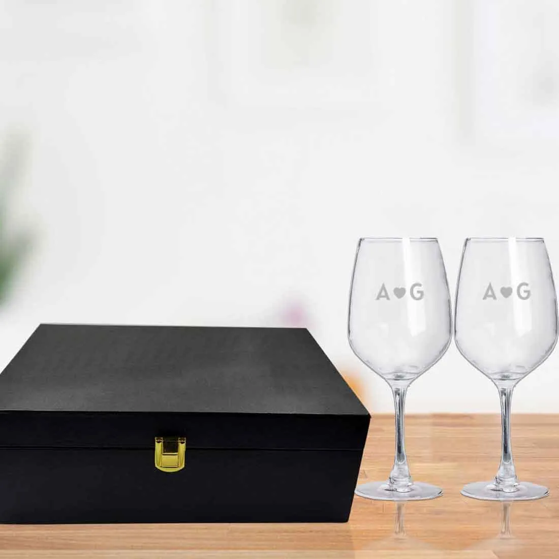 Customisable Wine Glass Engraved for You And Your Loved one - First Letter