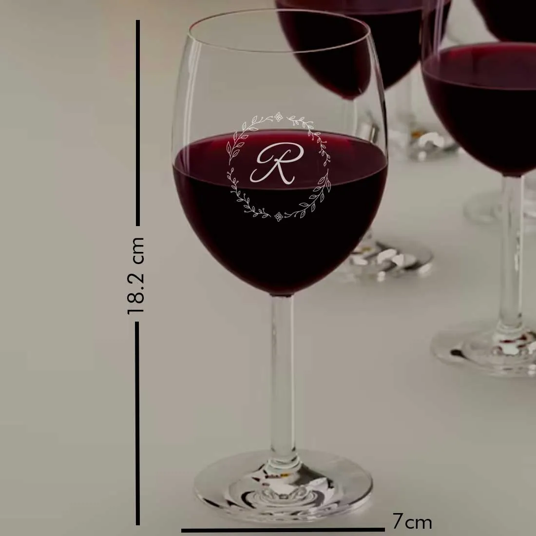 Customized Wine Glass - Engraved Red White Wine Glass - Monogram