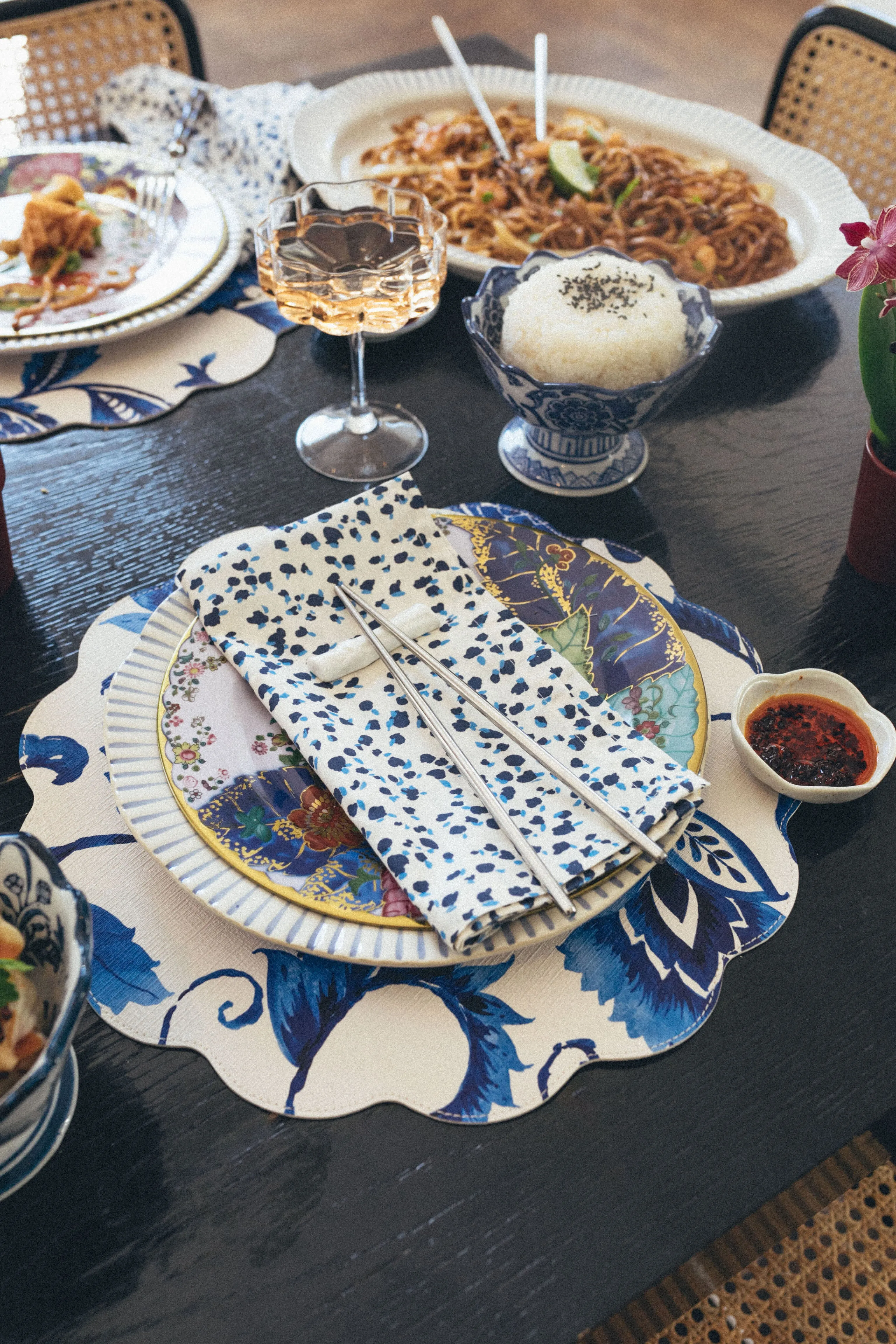 Delft Blue Reversible Wipeable Placemats Set of 4