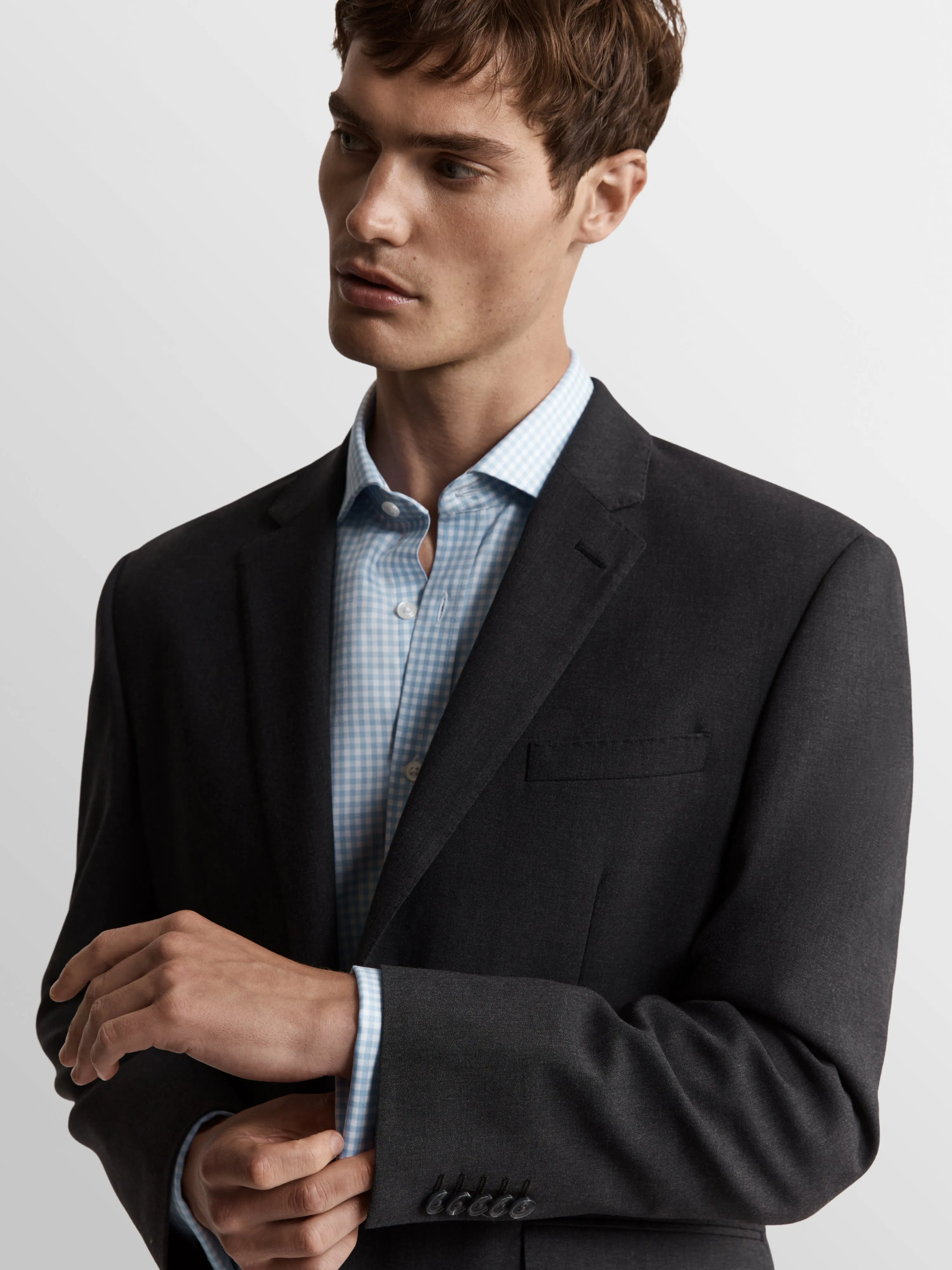 Edgware Wool Slim Charcoal Suit Jacket