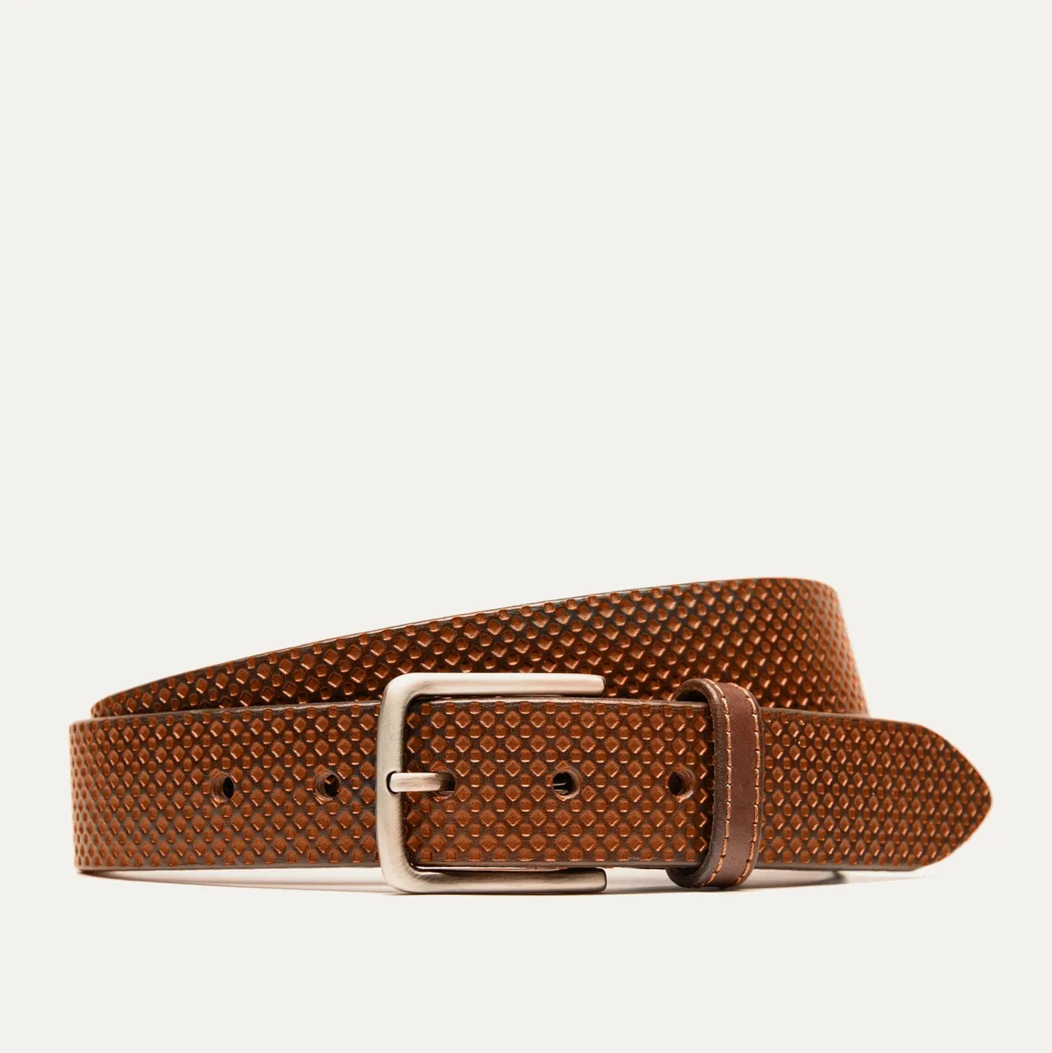 Embossed Golf Belt in Brown