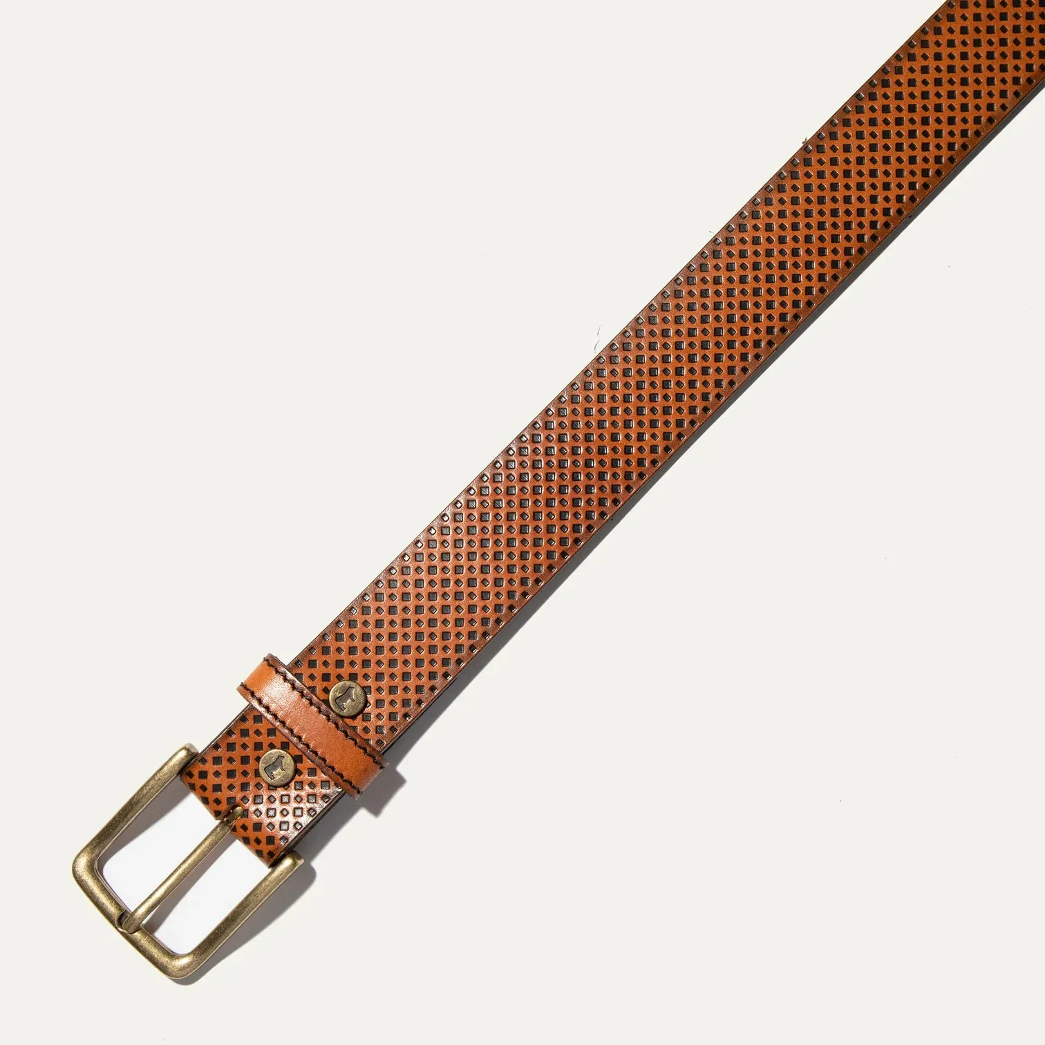 Embossed Golf Belt in Brown