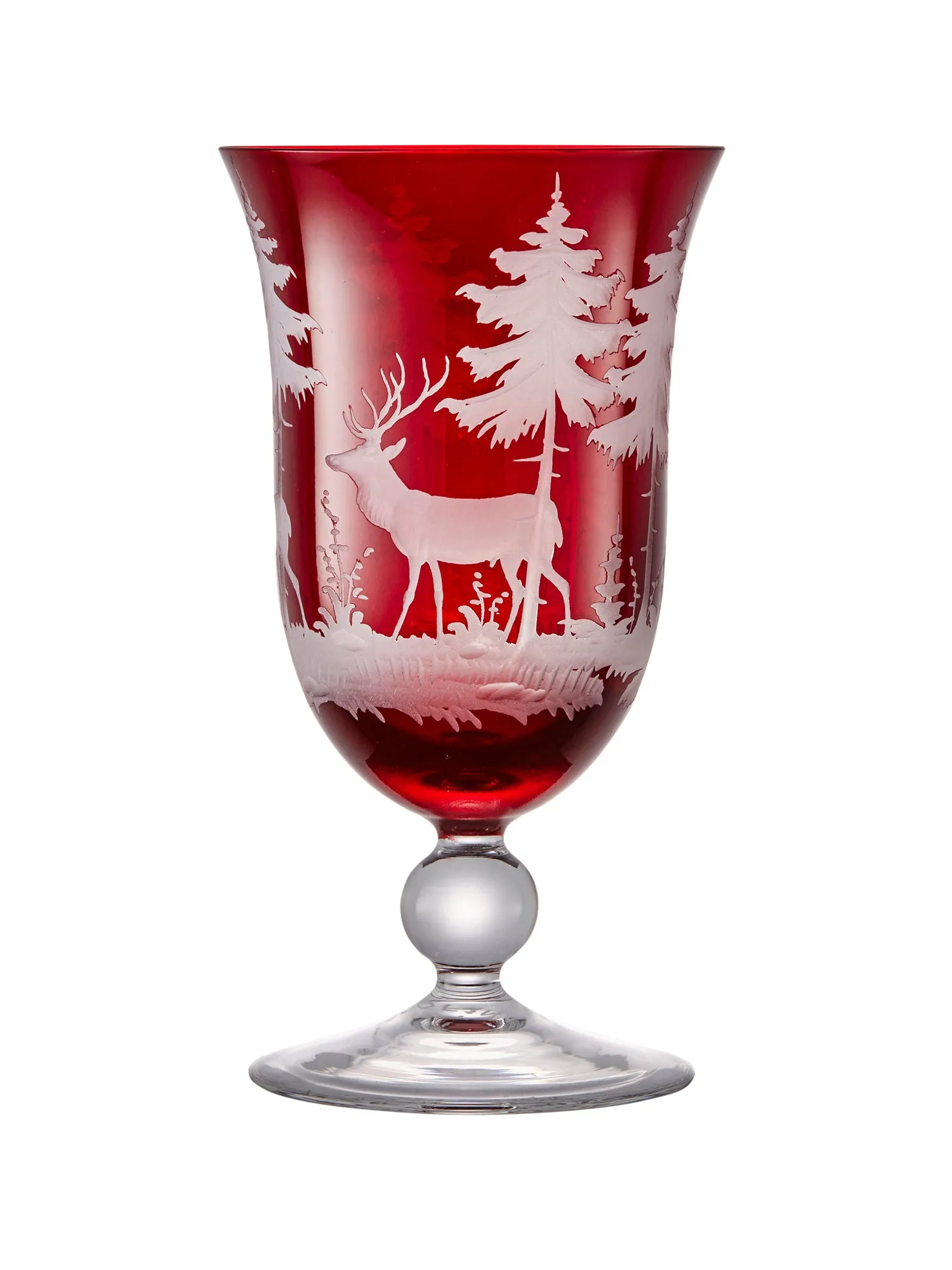 Engraved Crystal Stag Wine Glass