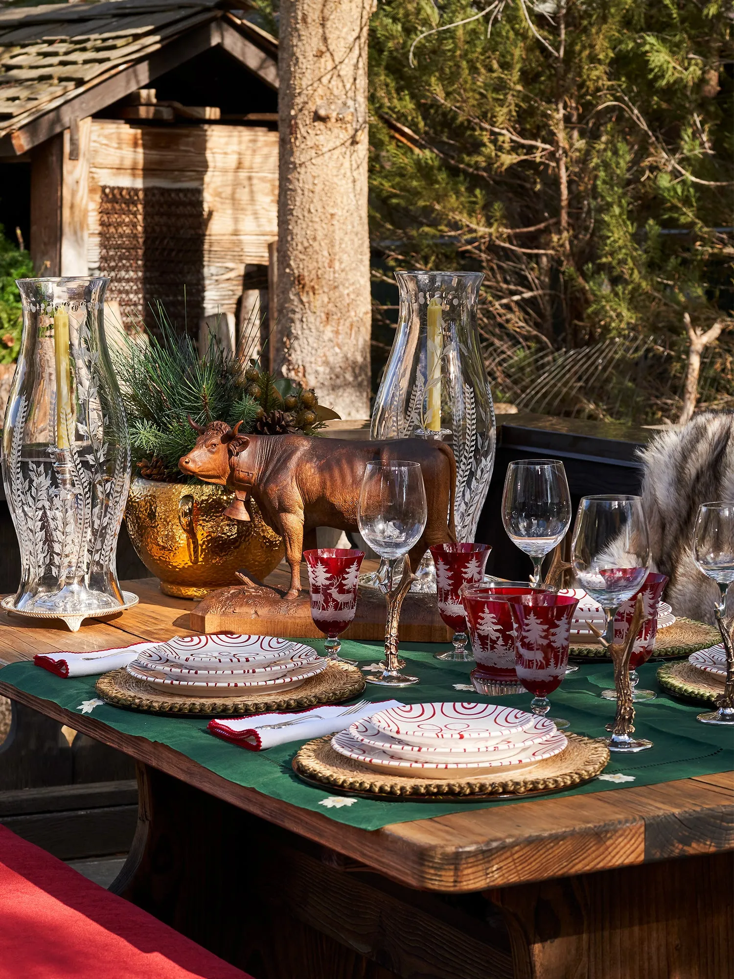 Engraved Crystal Stag Wine Glass