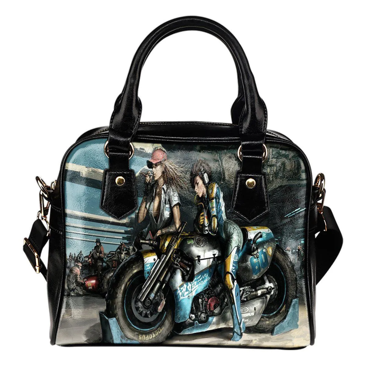 Fantasy Motorbike Leather Shoulder Bag