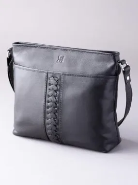 Farlam Leather Cross Body Bag in Black