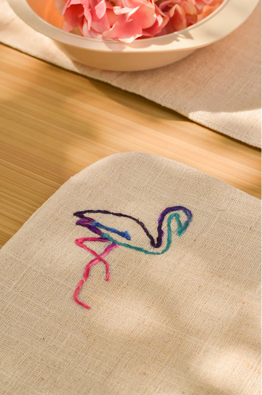 Flamigo Embroidered Placemats - Set of 2