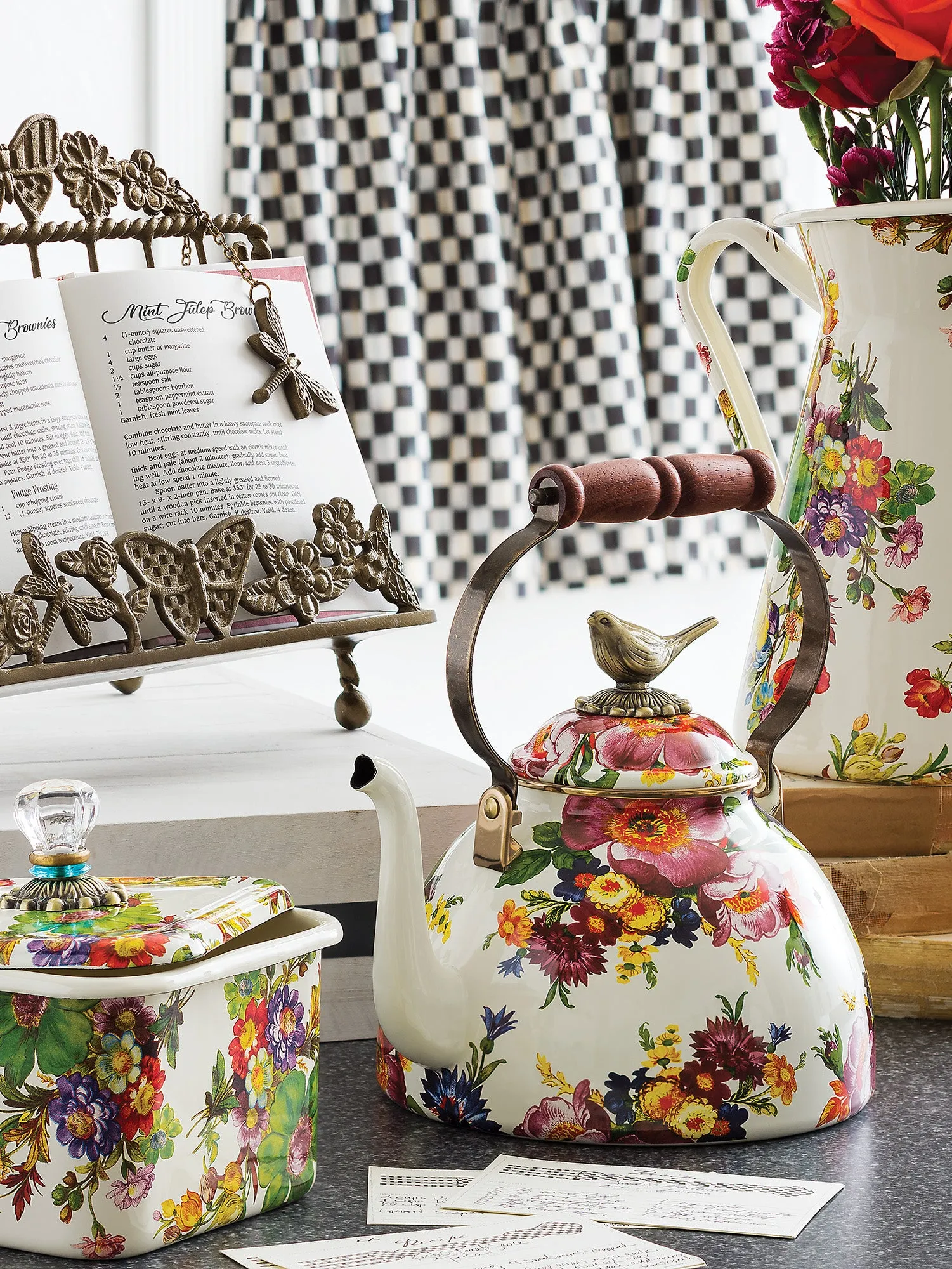 Flower Market Bird Tea Kettle