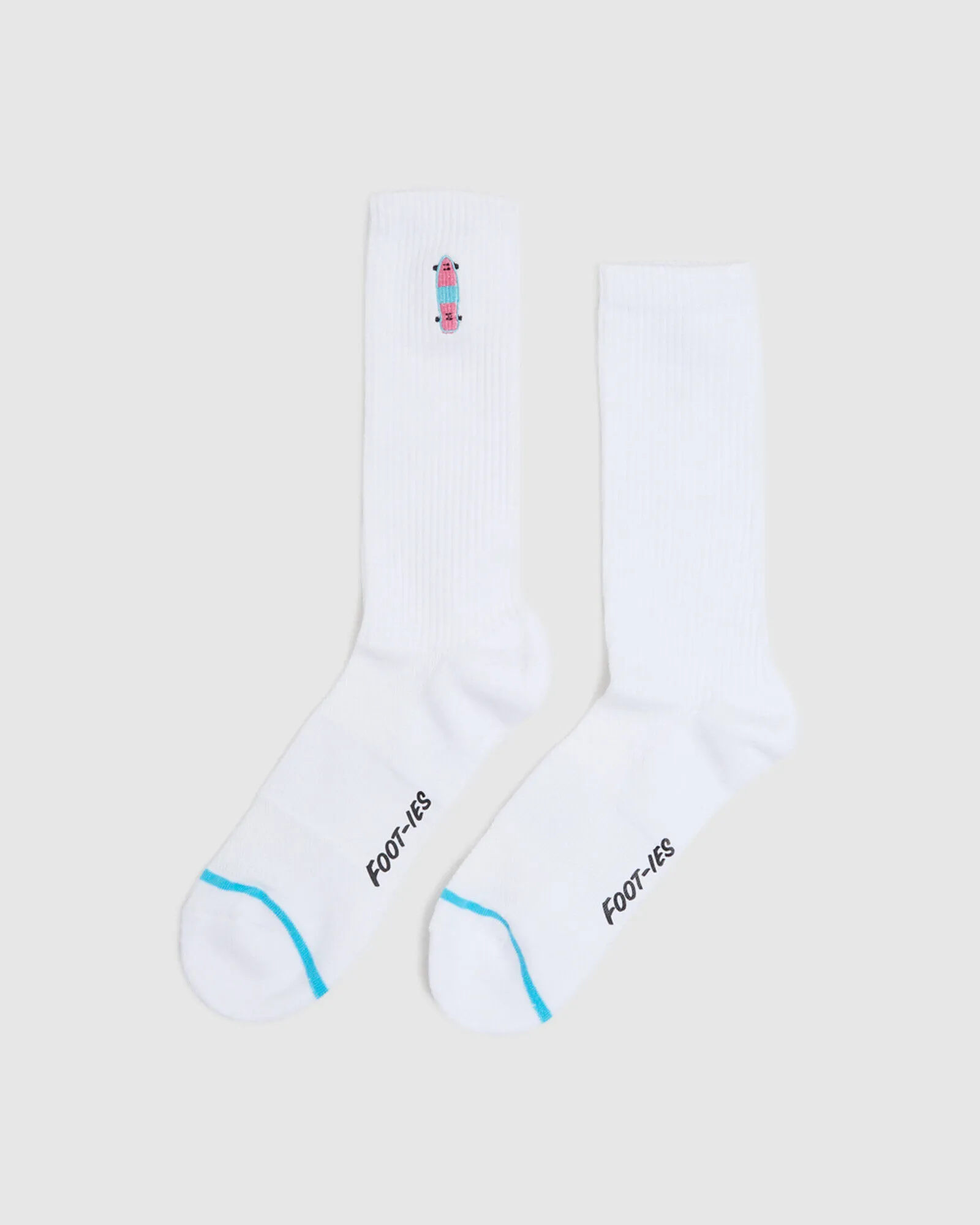 Foot-ies Skateboard/Headphone Socks 2 Pack White/Black