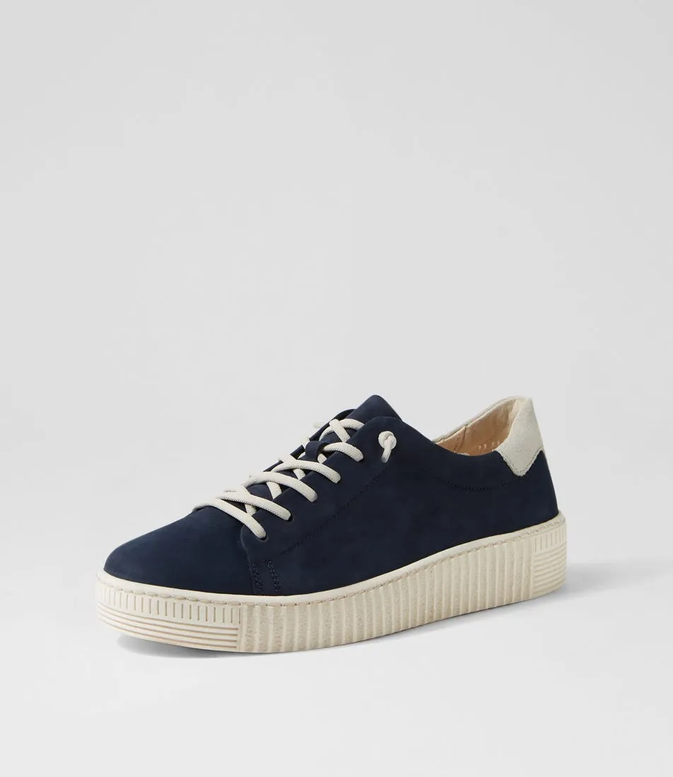 GABOR Angelique Blue Beige Nubuck Sneakers