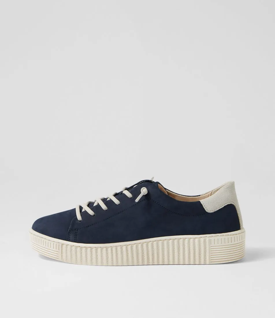 GABOR Angelique Blue Beige Nubuck Sneakers